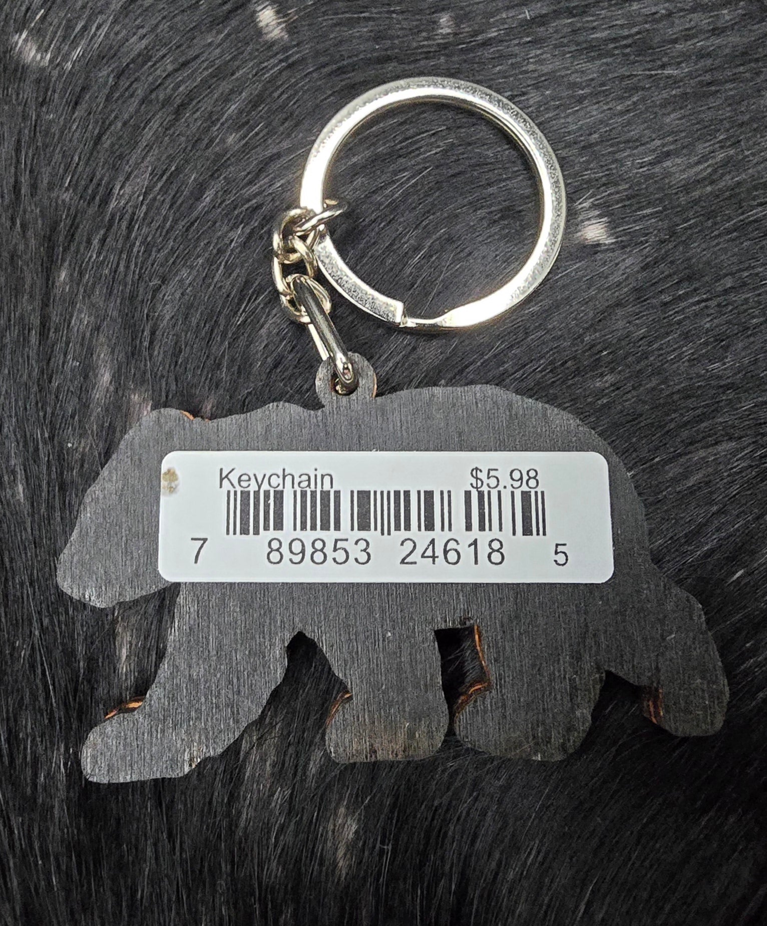 Big Bear Wooden Bear Shape Keychain Rustic Laser Cut Mountain Souvenir