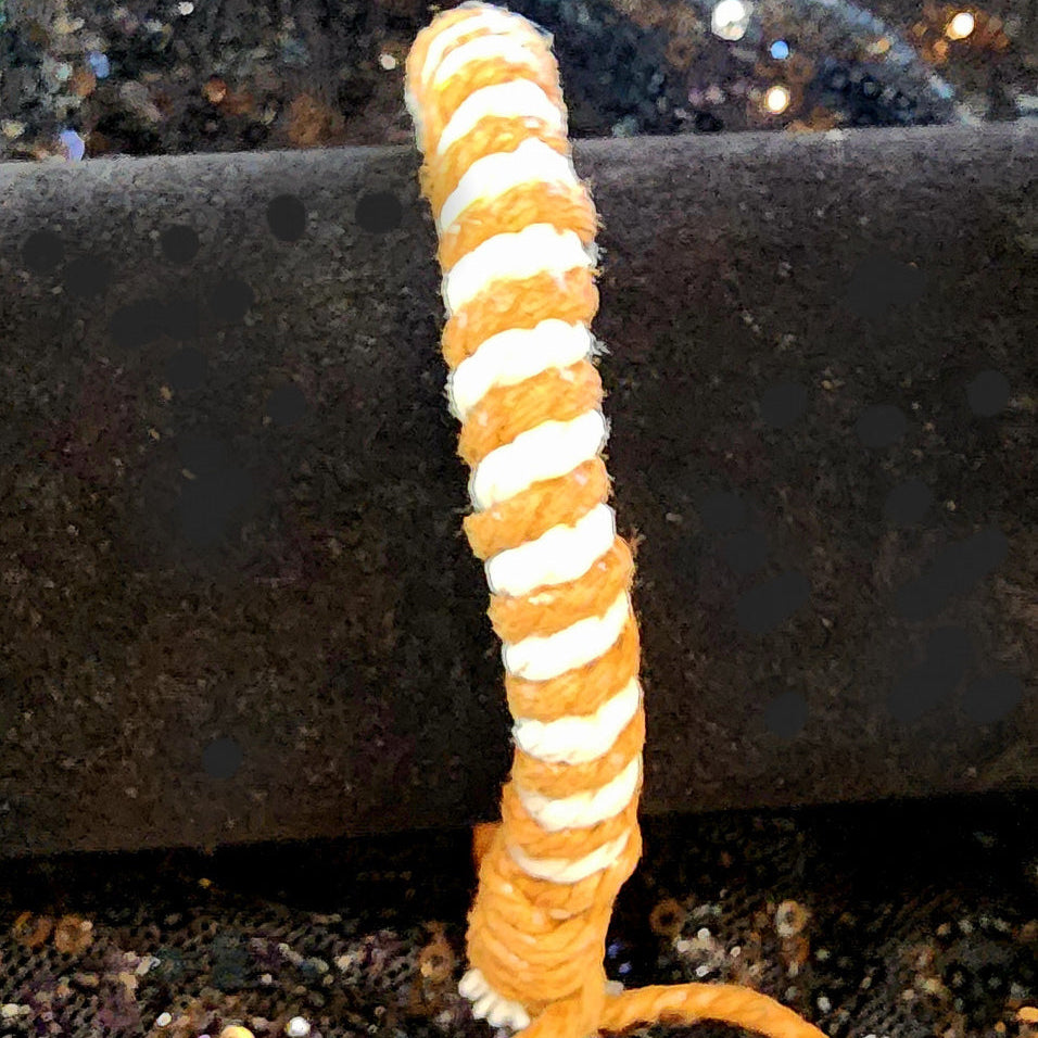 Brown and Cream-Colored Jute Cord Adjustable Bracelet