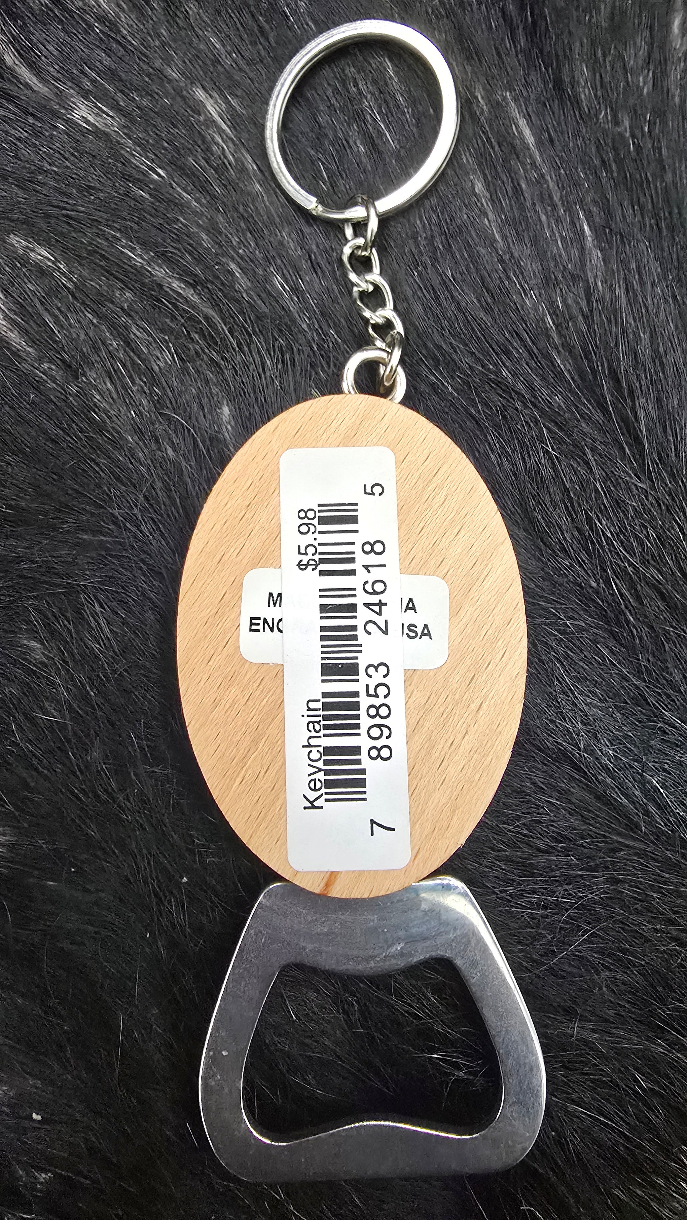Big Bear California Wooden Bottle Opener Keychain Bear Paw Engraved Key Ring