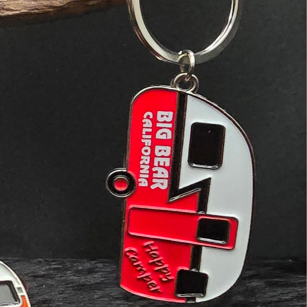 Big Bear California "Happy Camper" Metal Camper Keychain