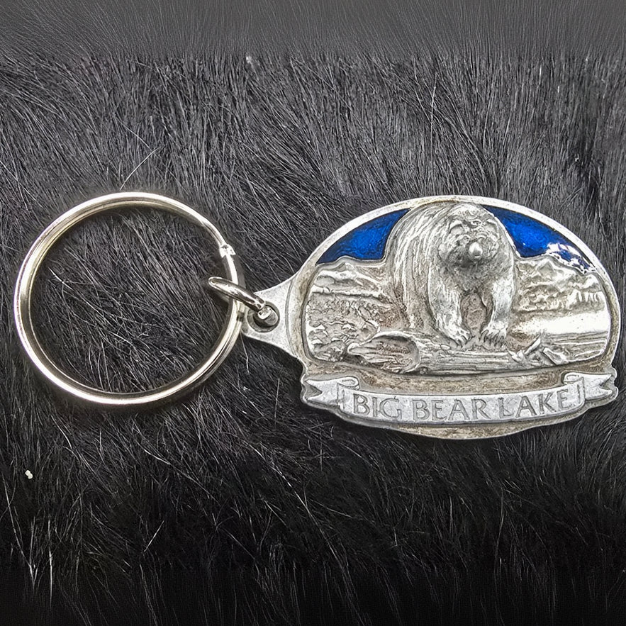 Big Bear Lake California Bear Pewter Molded Keychain