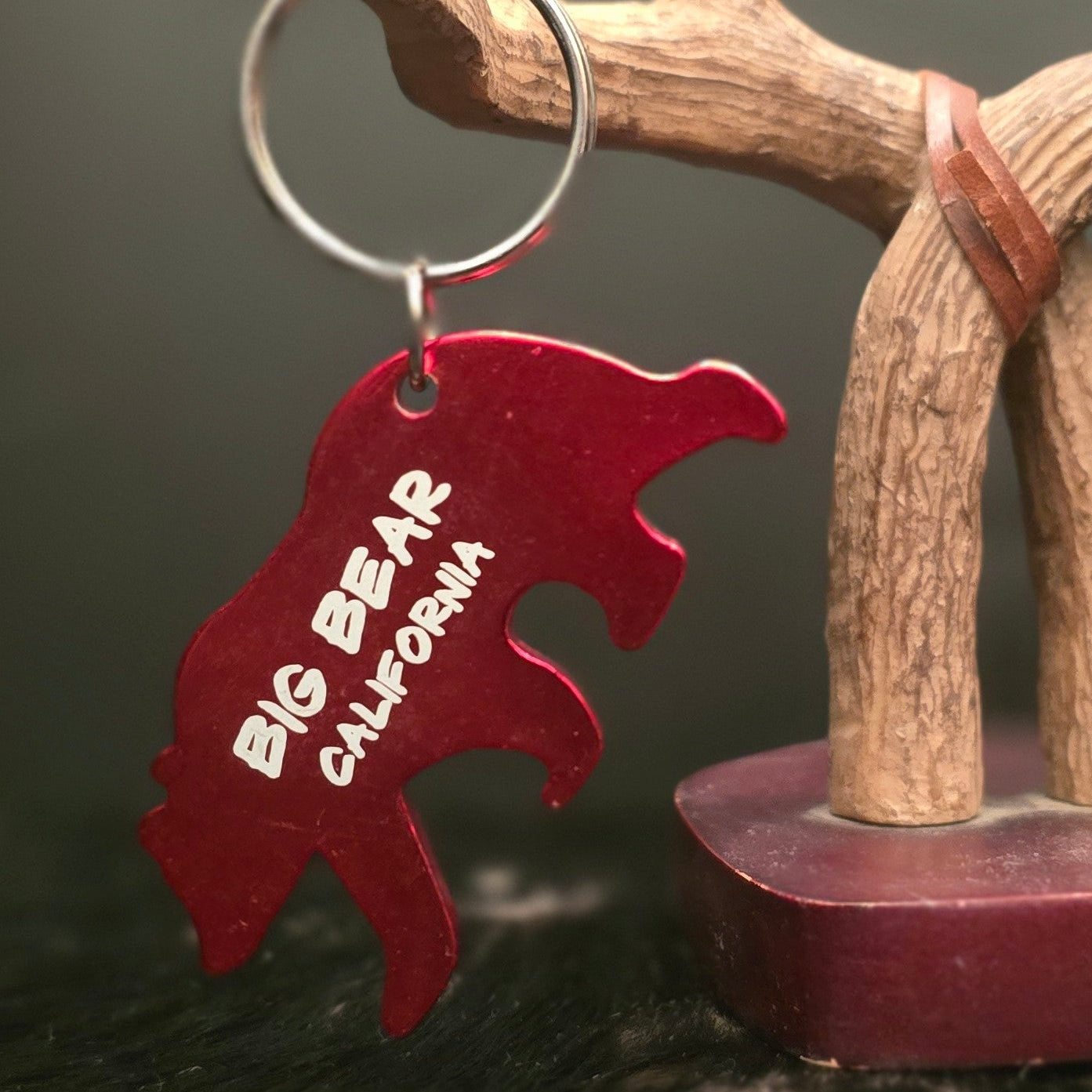Big Bear California Aluminum Bear Shaped Keychain