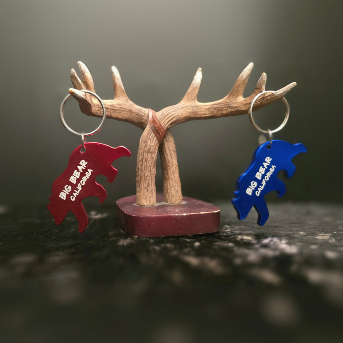 Big Bear California Aluminum Bear Shaped Keychain