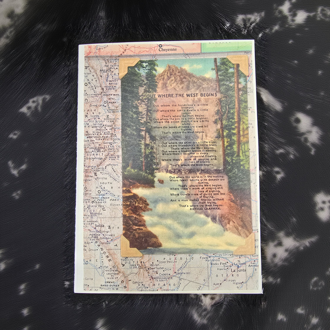 Beautifully Hand Crafted Custom Created Greeting Card Series by Diane Stegman "Out Where the West Begins"