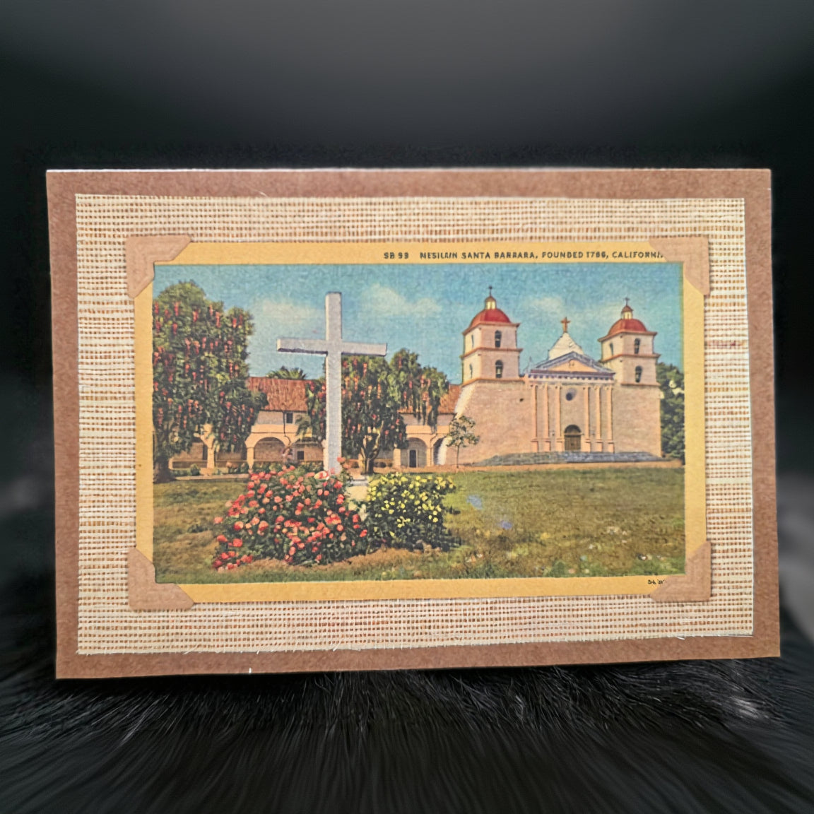 Beautifully Hand Crafted Custom Created Greeting Card Series by Diane Stegman "Mission Santa Barbara, California"