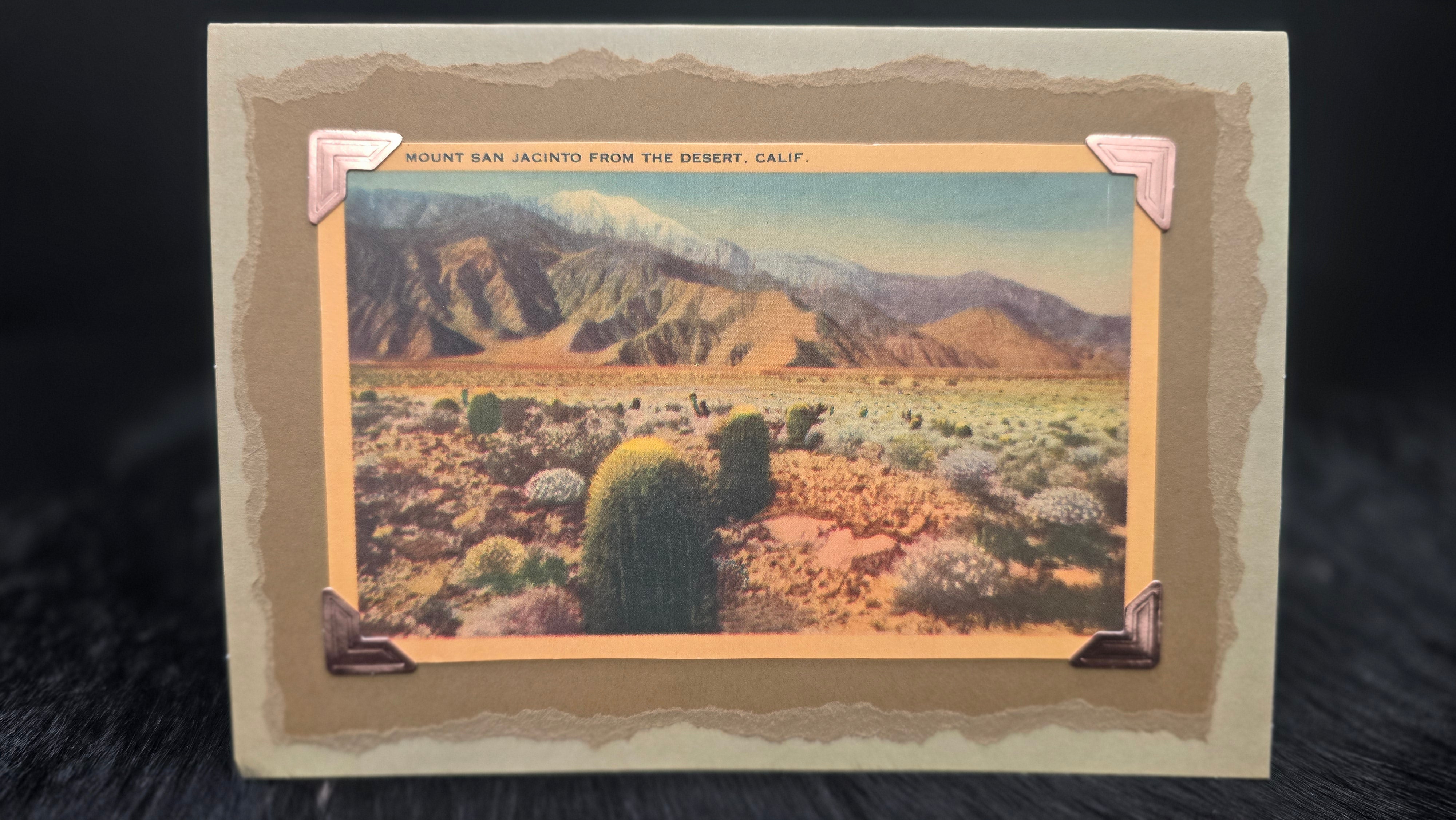 Beautifully Hand Crafted Custom Created Greeting Card Series by Diane Stegman "Mount San Jacinto from the Desert"