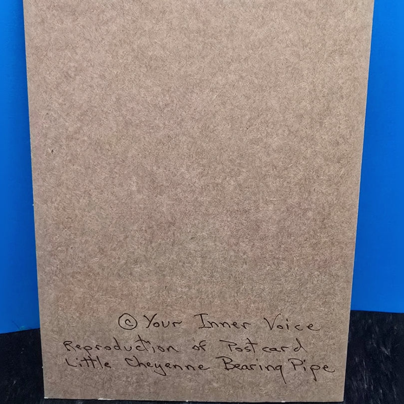 Beautifully Hand Crafted Custom Created Greeting Card Series by Diane Stegman "Little Cheyenne Bearing Pipe"
