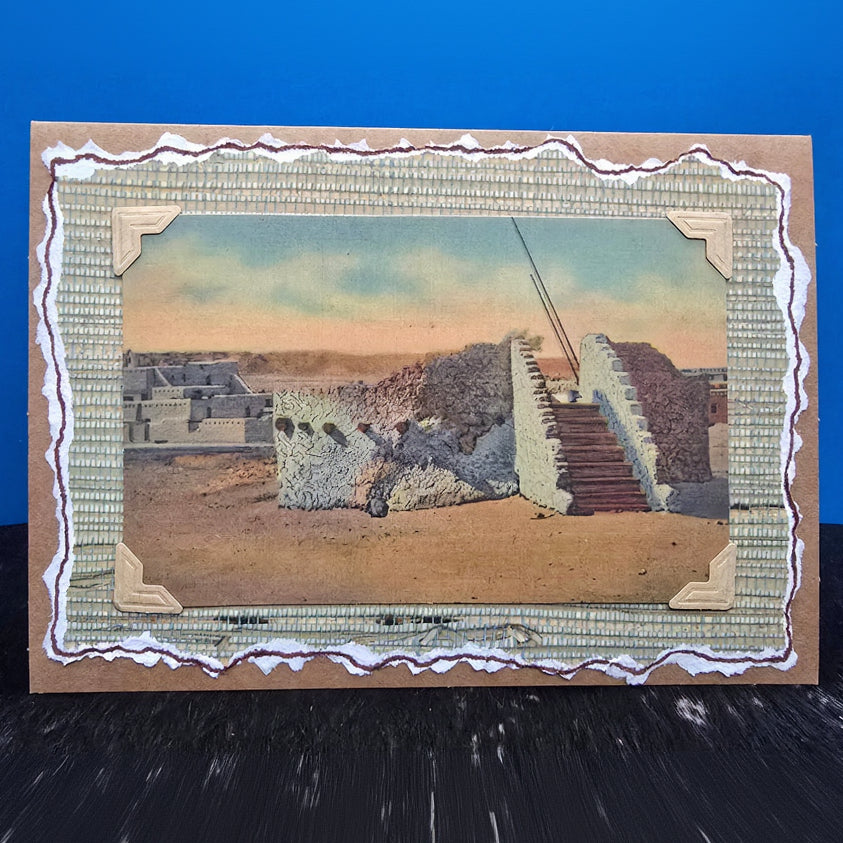 Beautifully Hand Crafted Custom Created Greeting Card Series by Diane Stegman "Pueblo Indian Kiva"