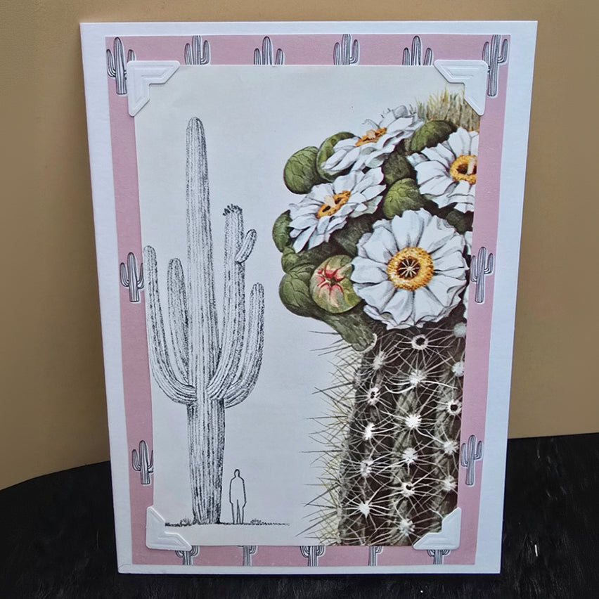 Beautifully Hand Crafted Custom Created Greeting Card Series by Diane Stegman "Gigantic Saguaro Cactus"
