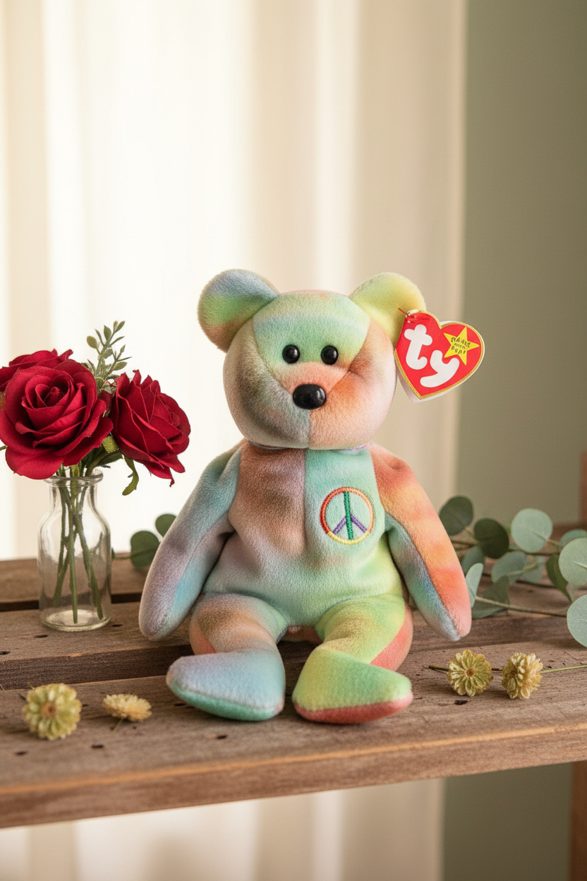 Ty Beanie Babies "Peace the Ty-Dye Bear"