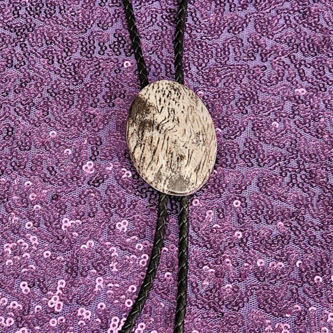 Native American Picasso Jasper Stone Bolo Tie