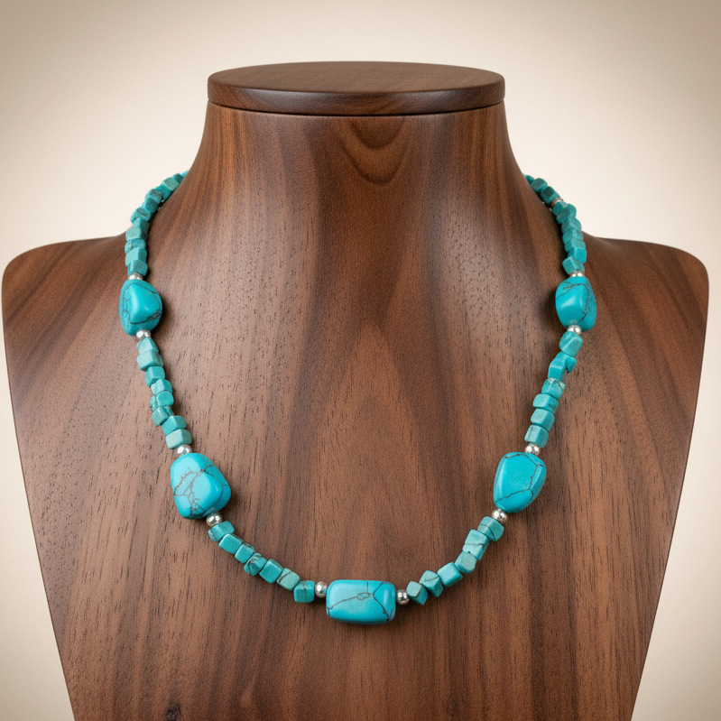 Turquoise Dyed Stone Necklace