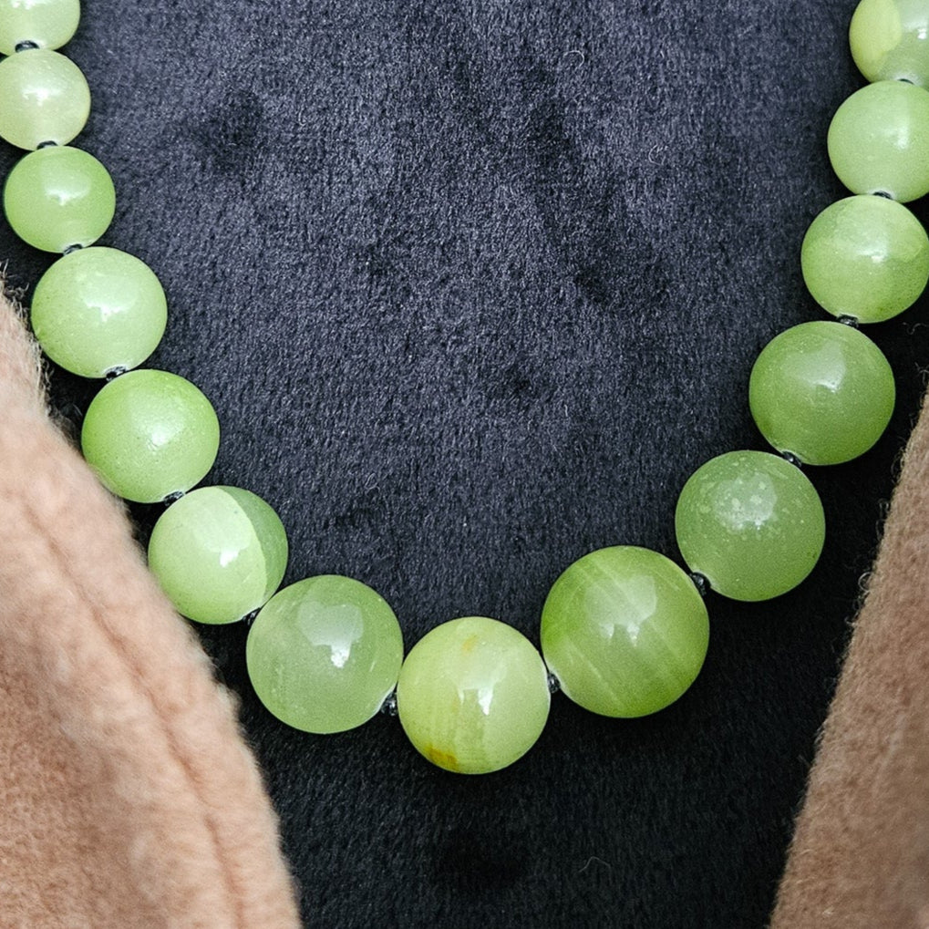 Green Agate Beaded Necklace