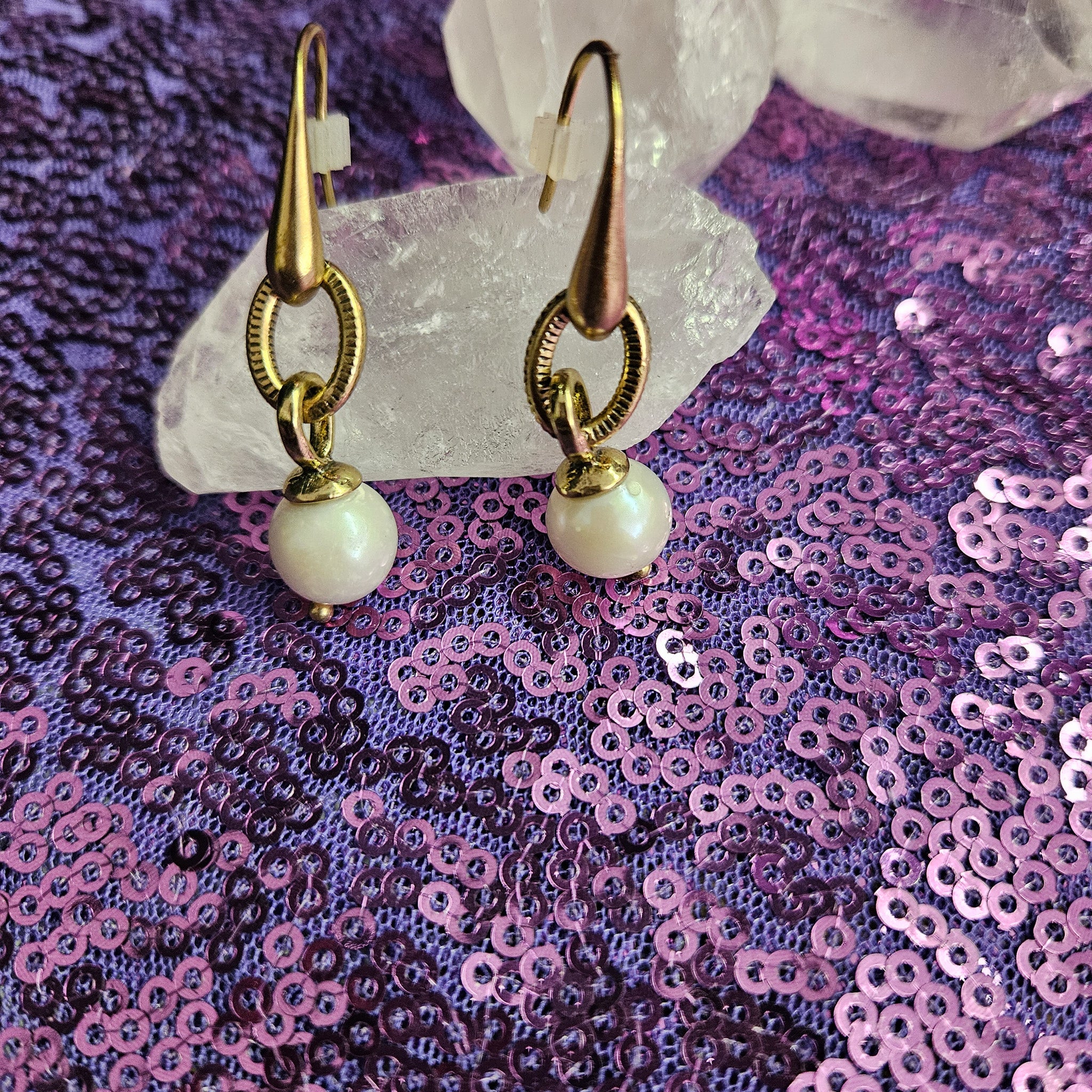 Beautiful Antique Pearl Gold Earrings