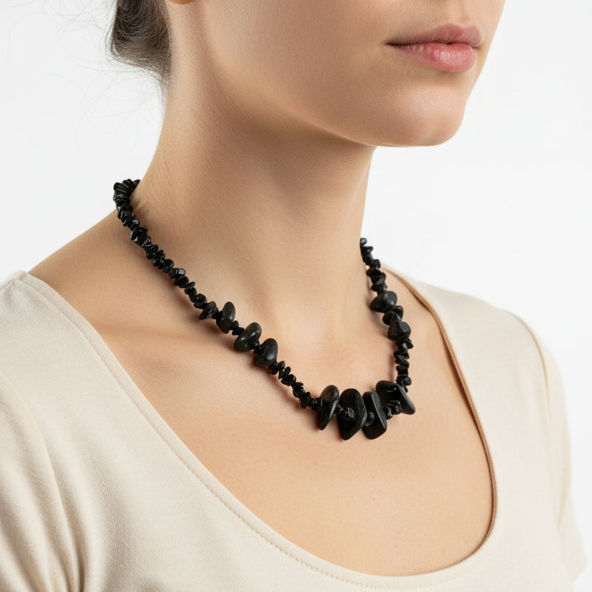 Onyx Stone Beaded Necklace