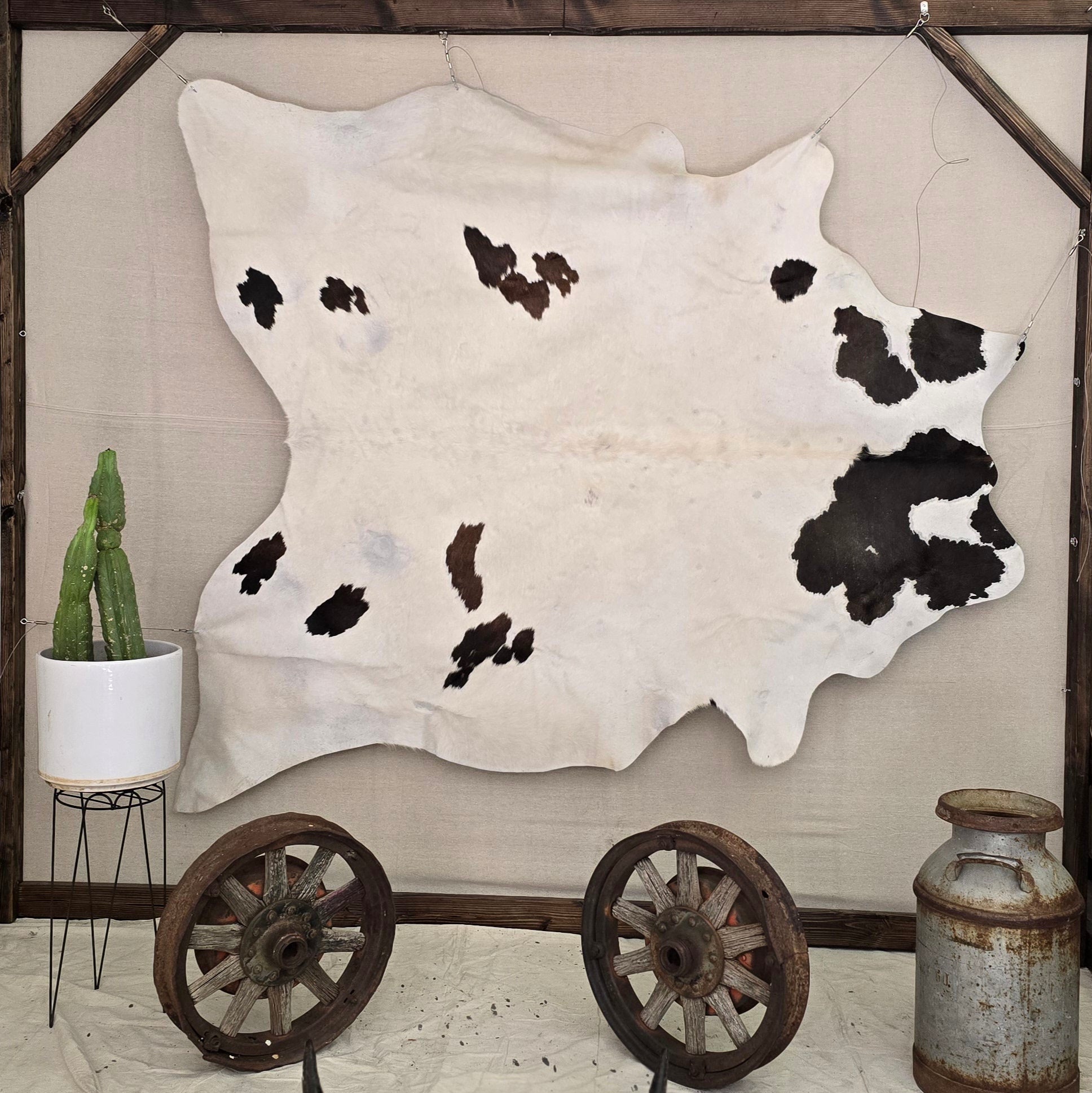 Genuine Black and White Cowhide Handcrafted by Artisan in Brazil