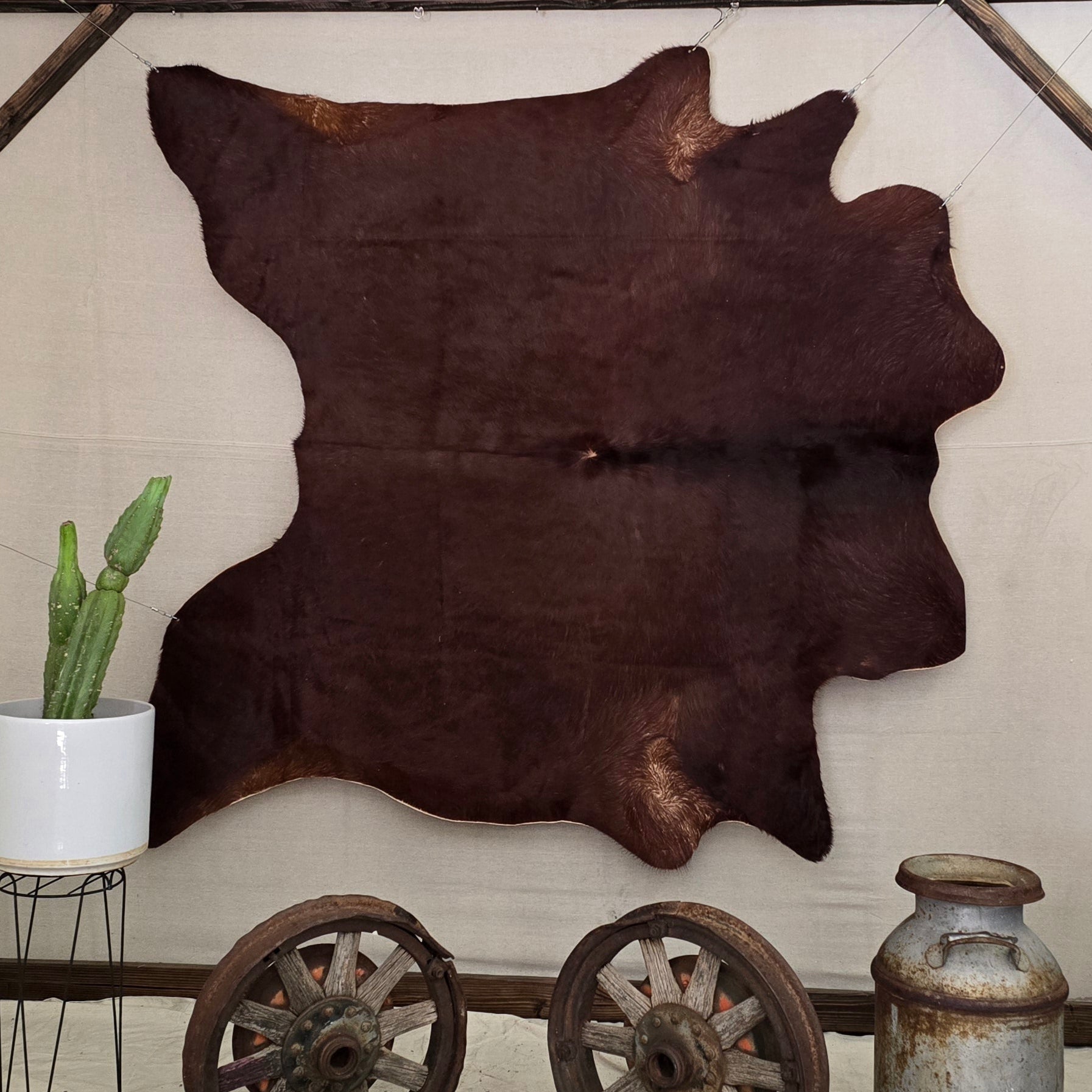 Remarkable Brown Cowhide Handmade By Artisan in Brazil