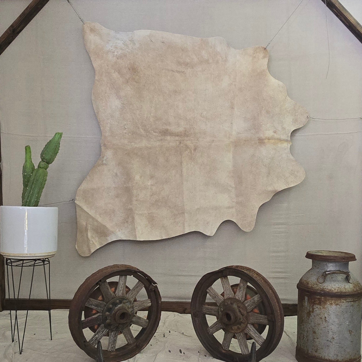 Stunning White Cowhide Handmade in Brazil