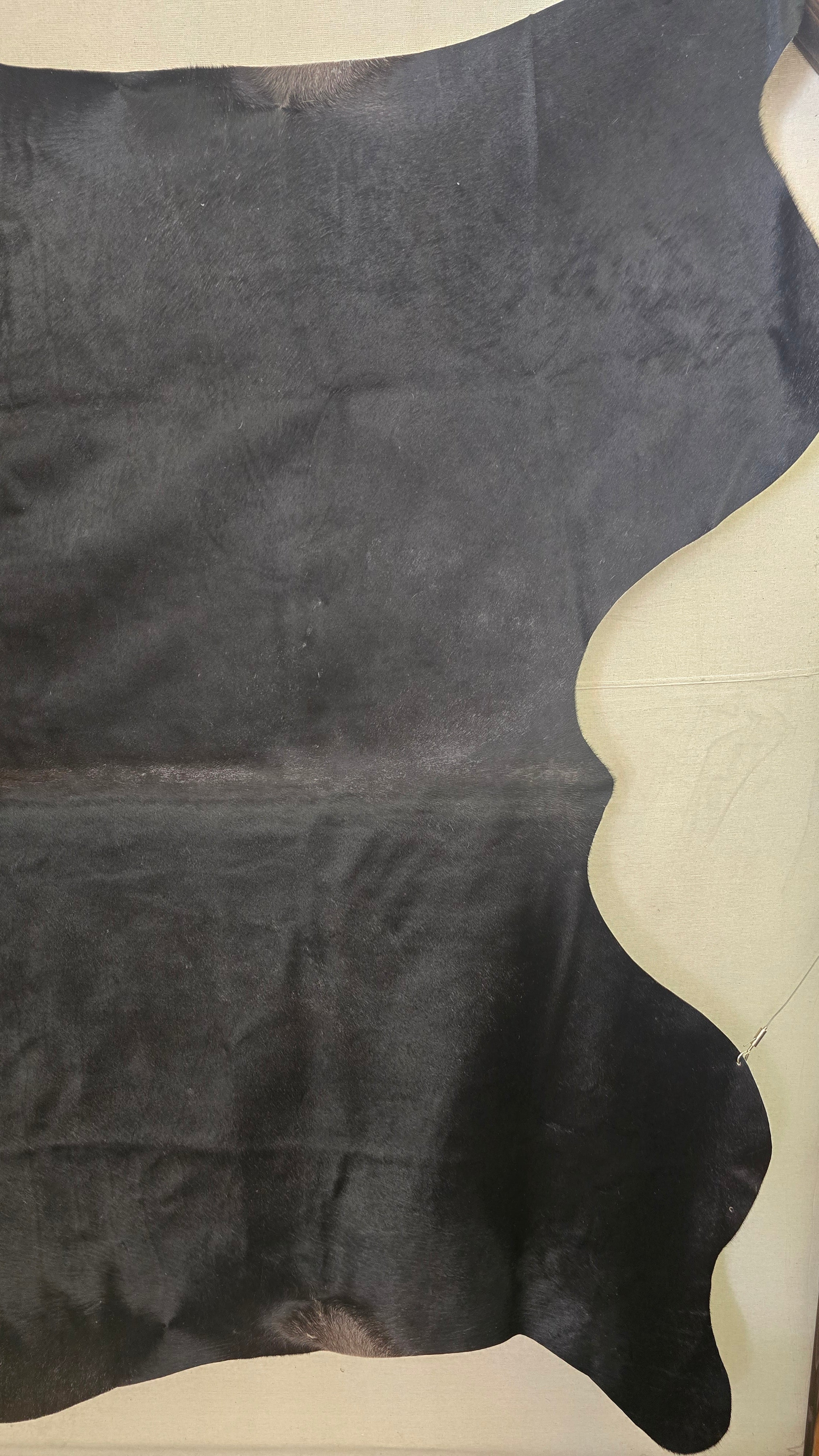 Elegant Black Cowhide Rug Handmade in Brazil