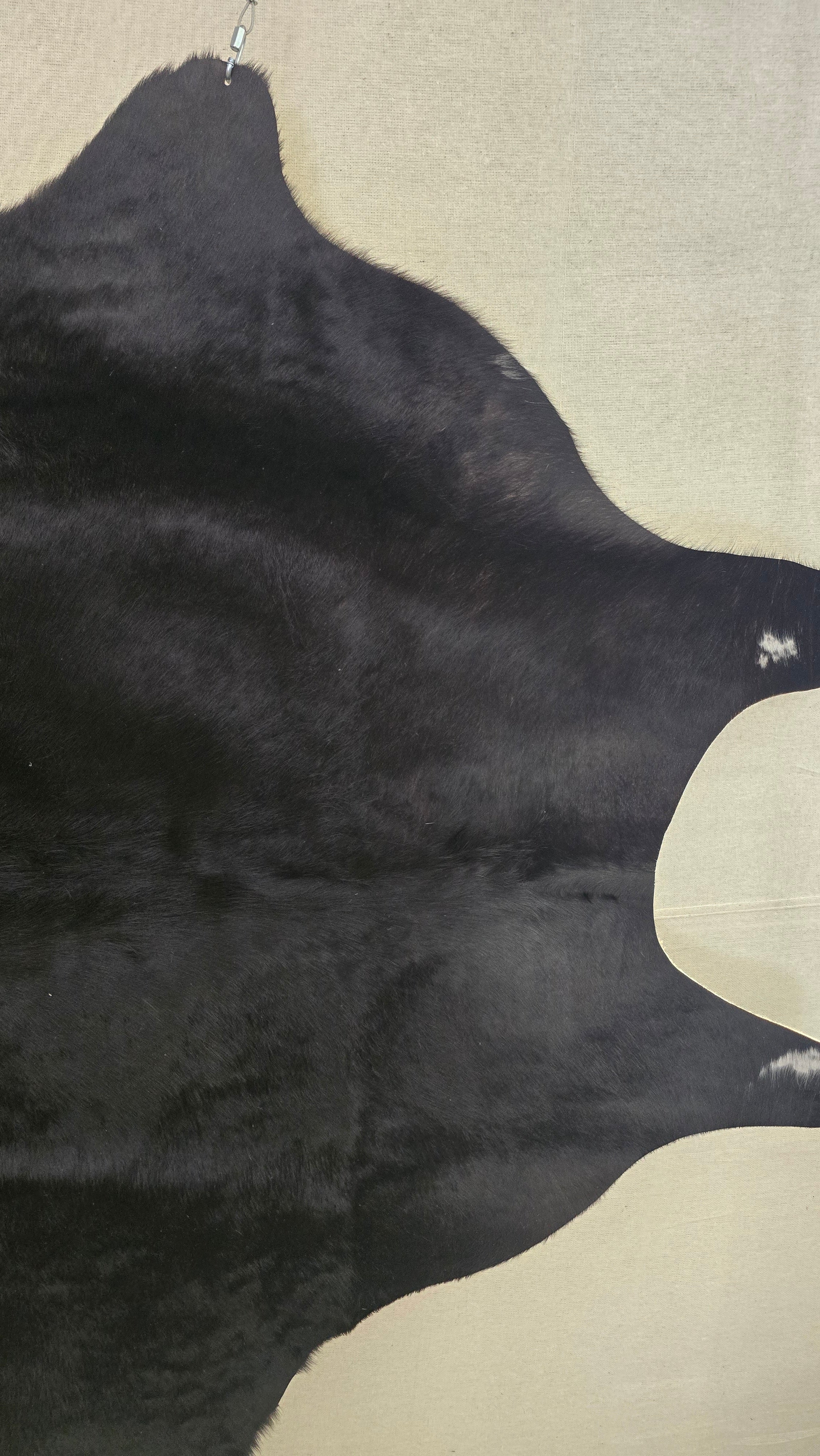 Unique Black Cowhide Rug Handmade in Argentina