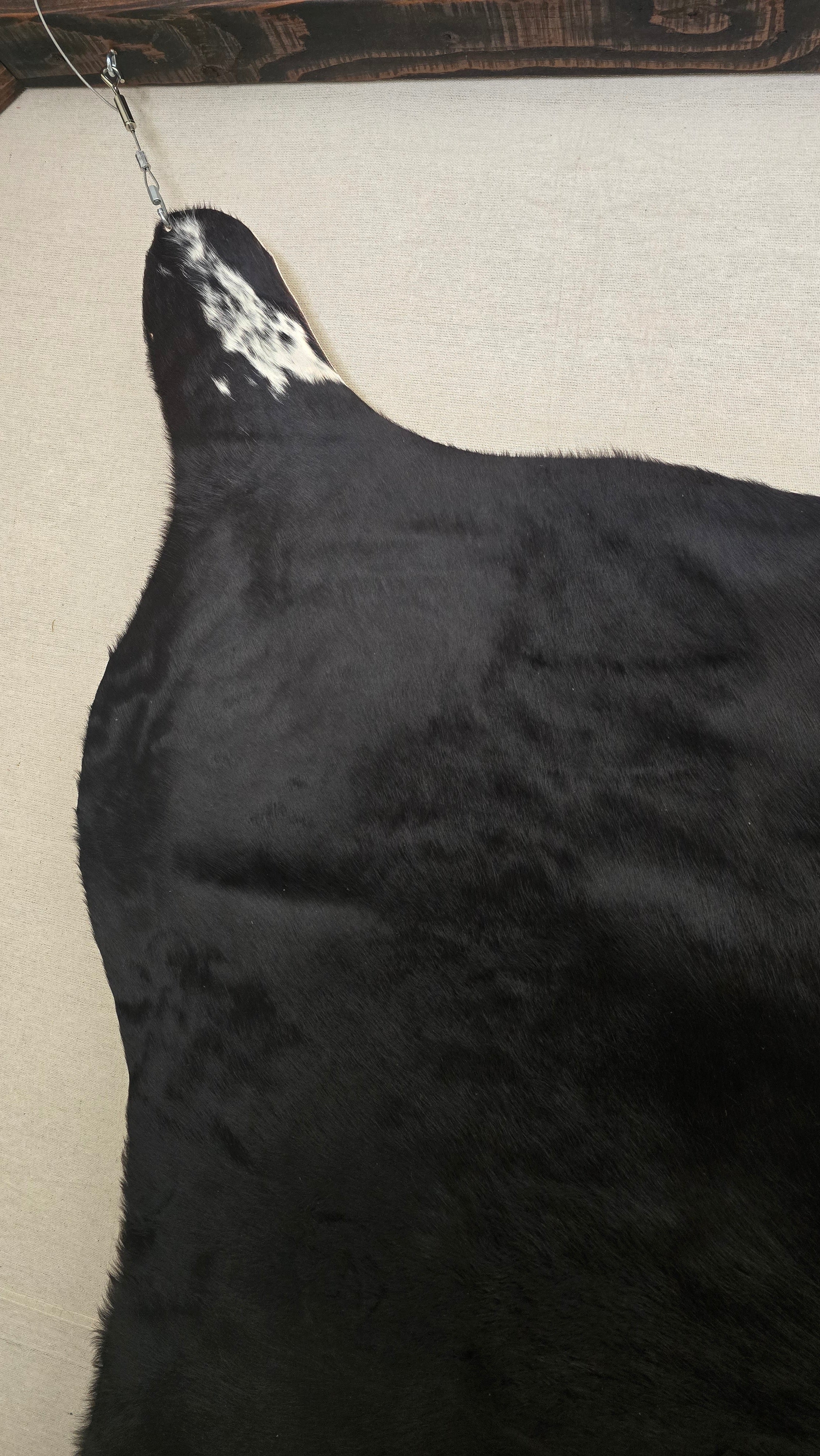 Unique Black Cowhide Rug Handmade in Argentina