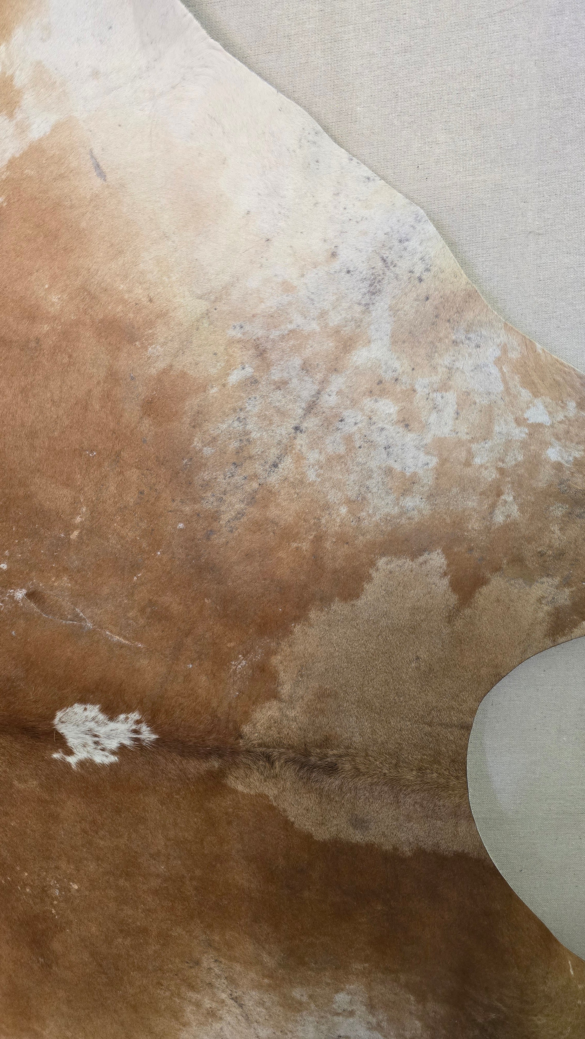 Natural Beige and White Cowhide Handcrafted in Brazil