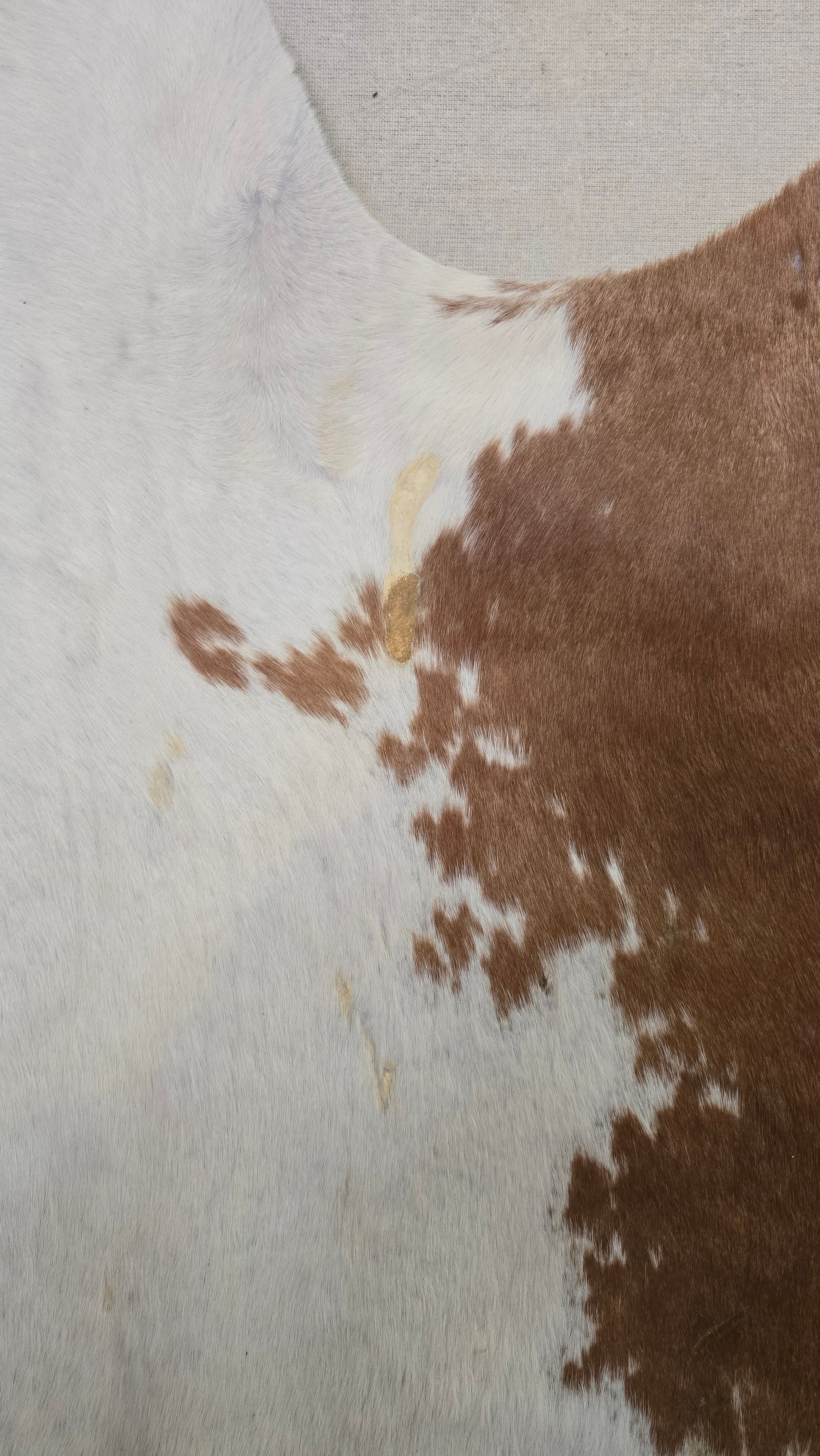 Authentic Camel and White Cowhide Rug Made in Brazil