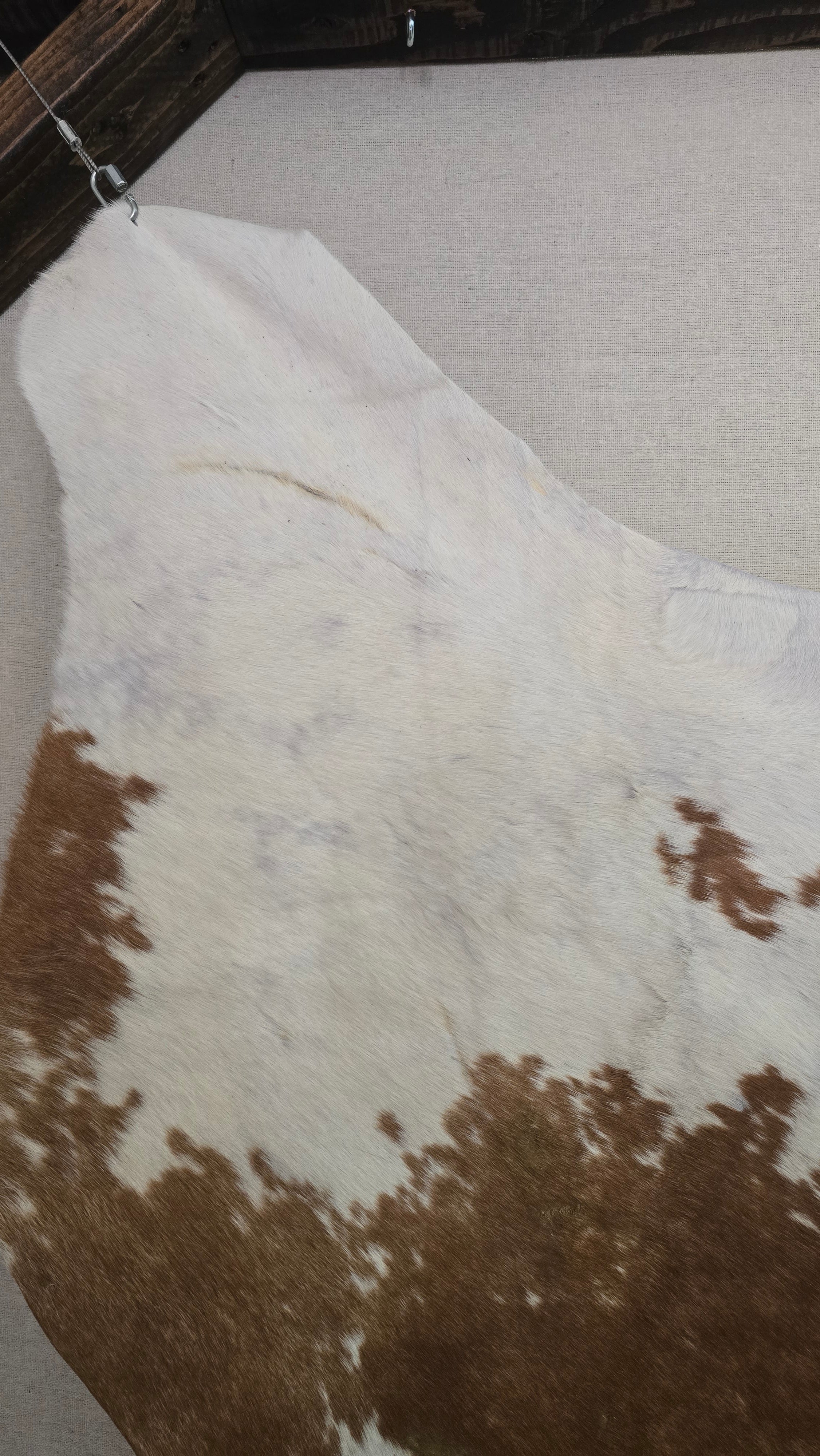 Authentic Camel and White Cowhide Rug Made in Brazil