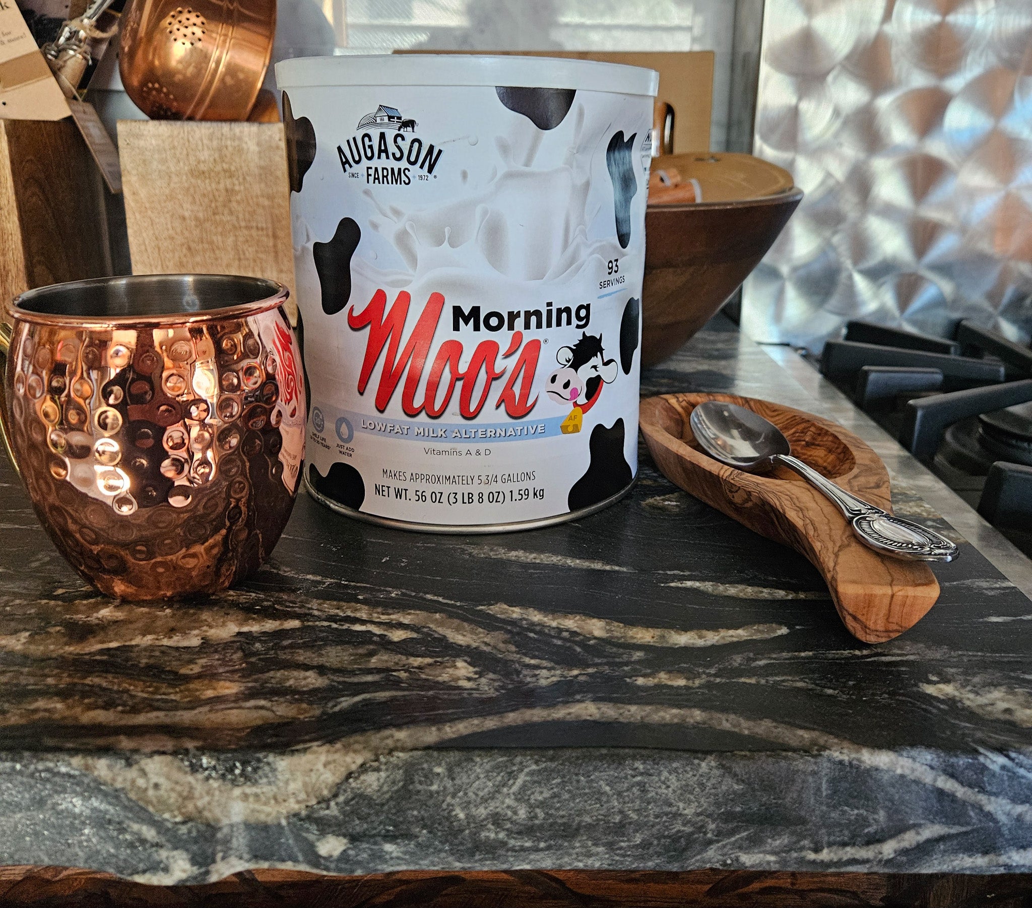 Augason Farms Morning Moo's Milk Alternative 93 Servings 20-Year Shelf Life