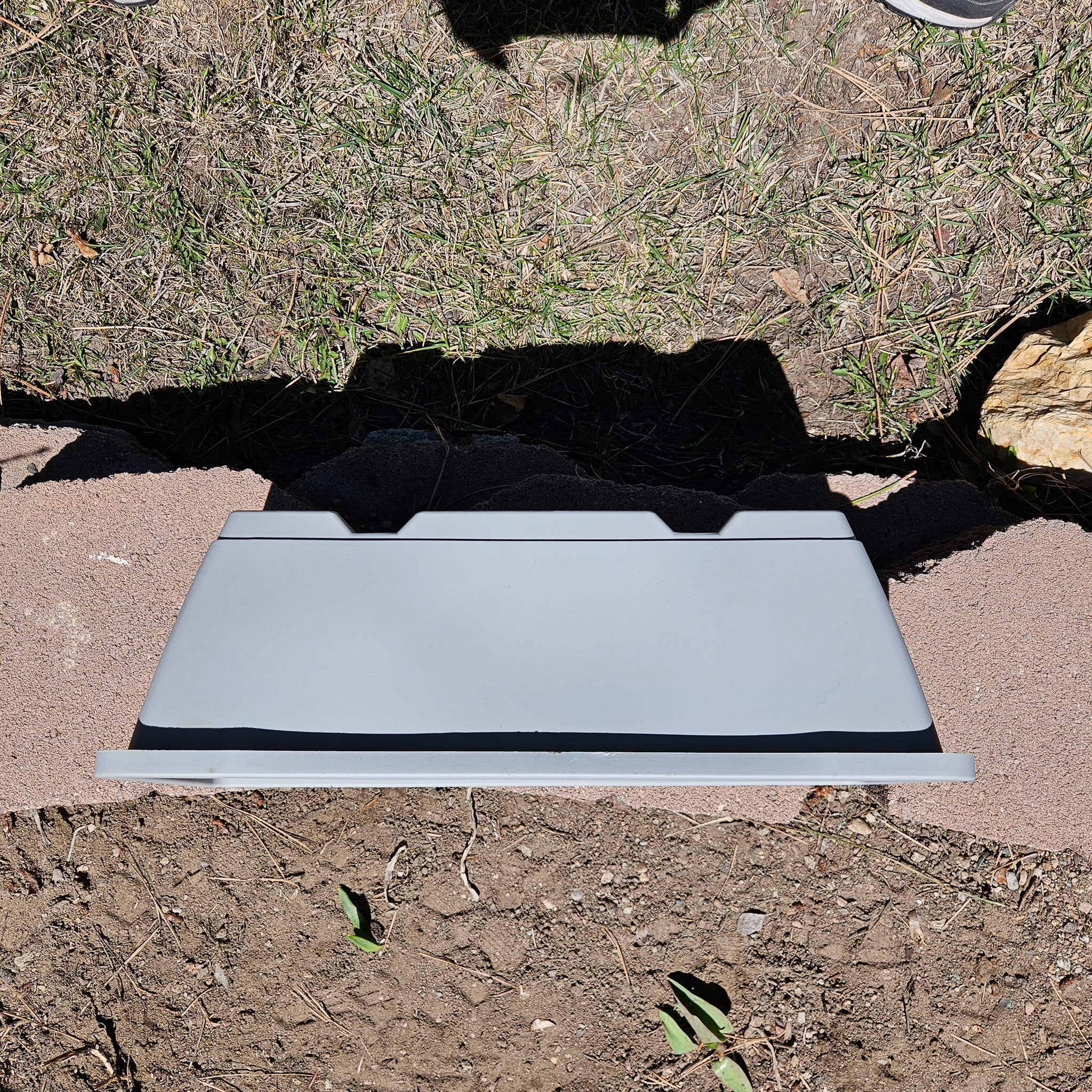Grey Plastic Rectangle Garden Planter