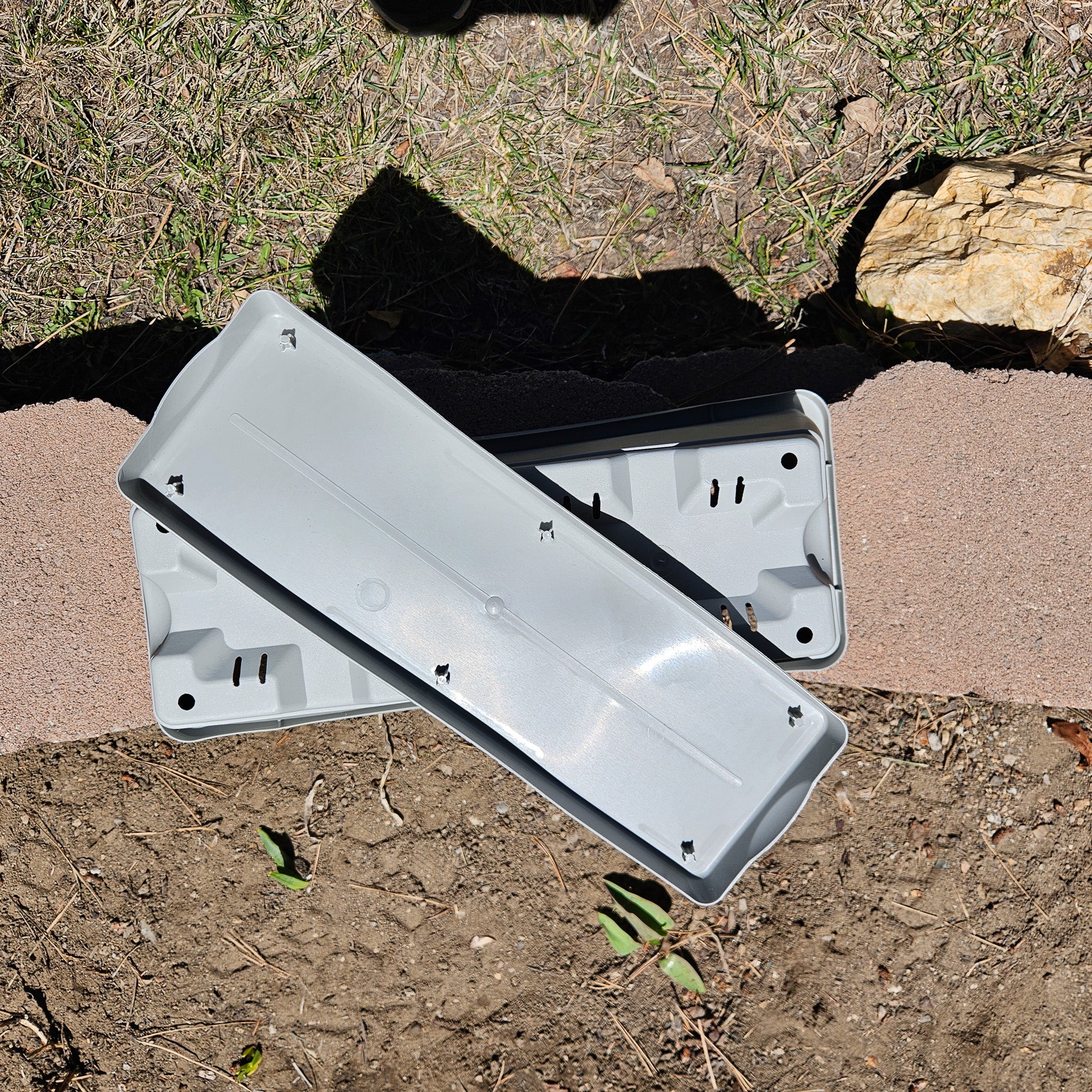 Grey Plastic Rectangle Garden Planter