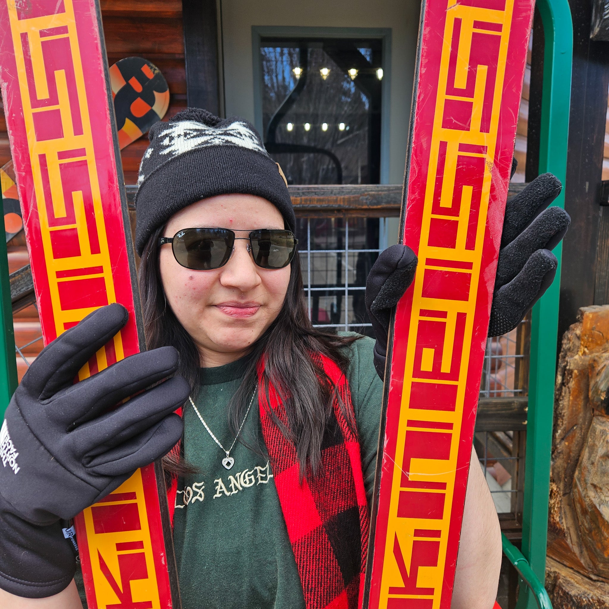 Vintage Red and Yellow Kneissl Skis