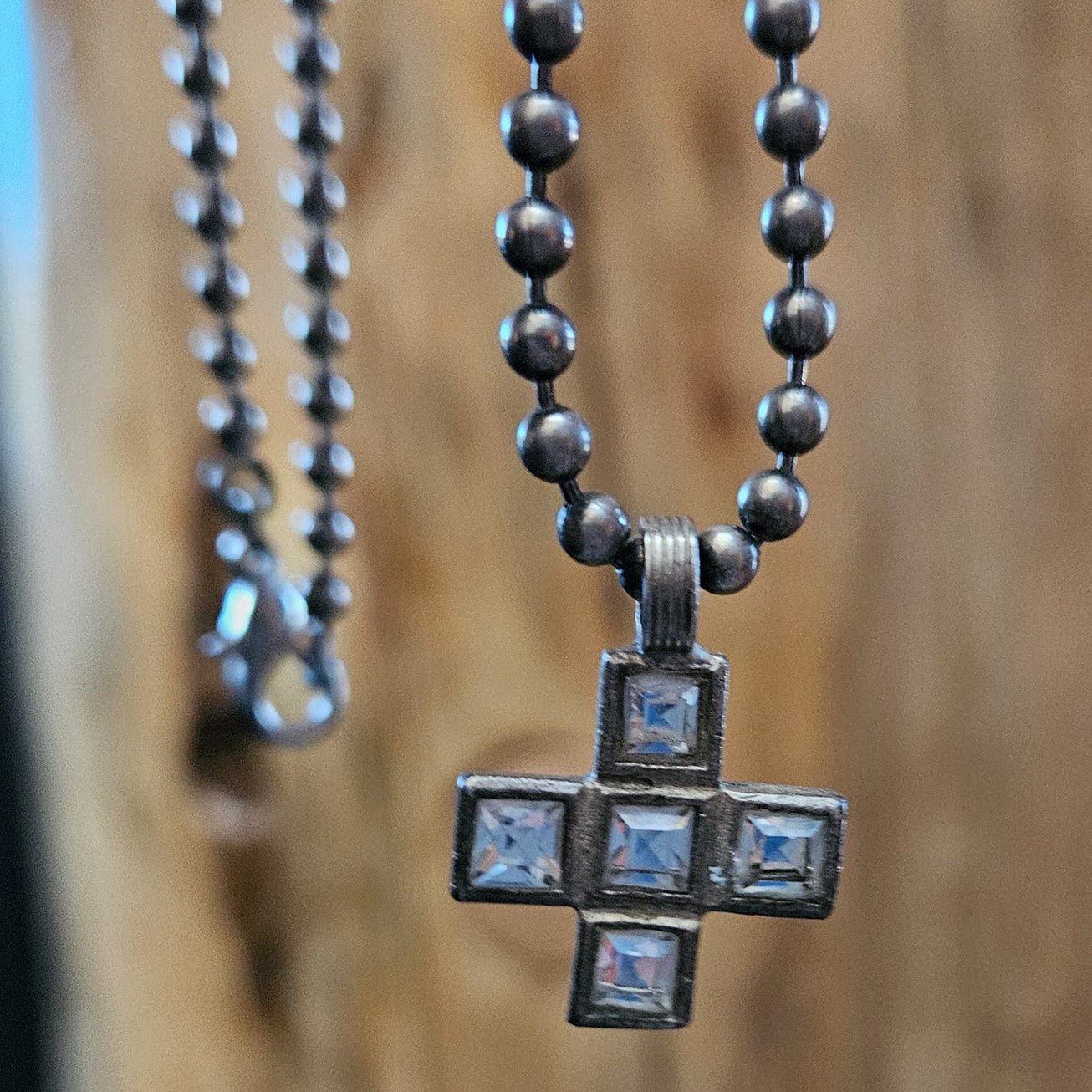 Rare Silver Cross Pendant Necklace