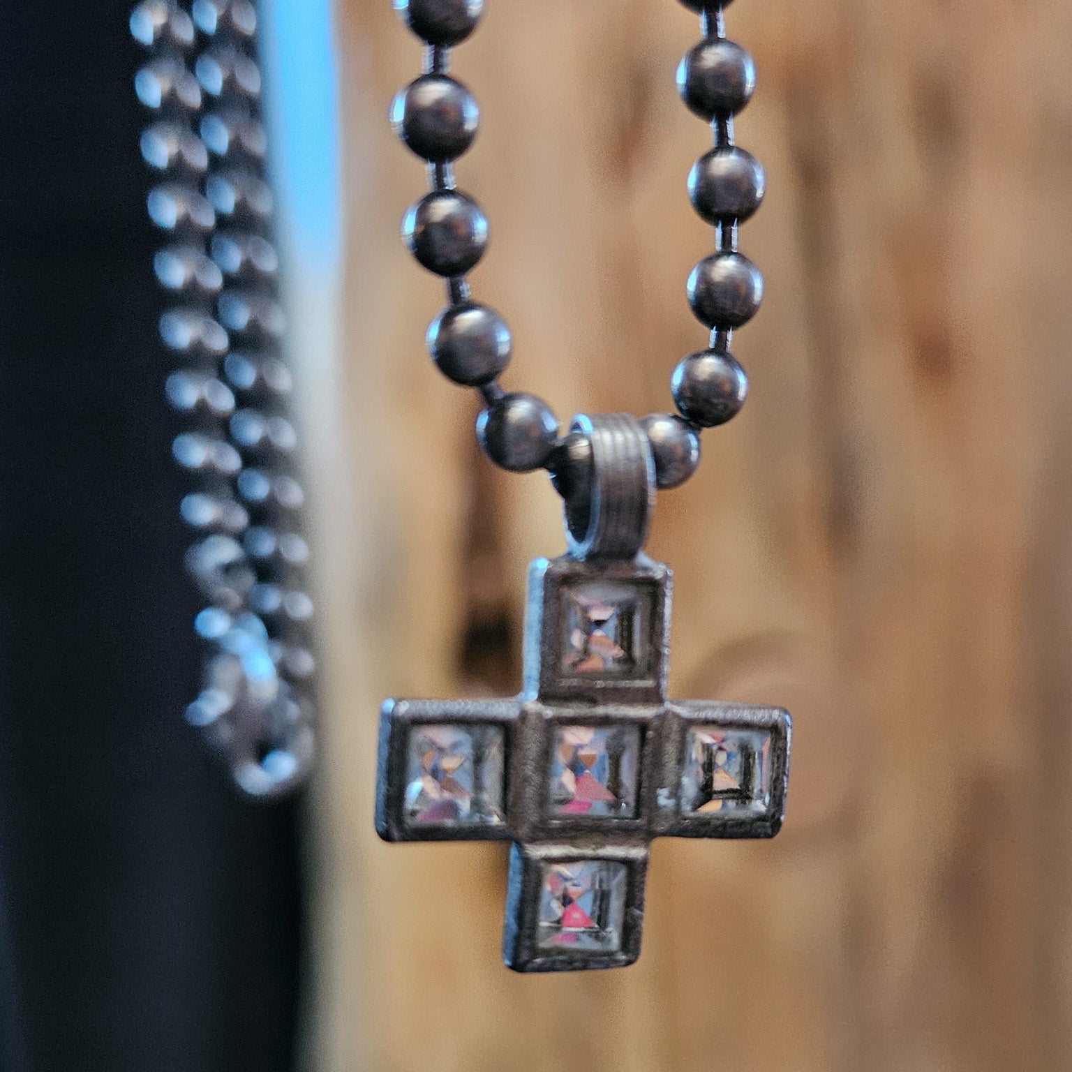 Rare Silver Cross Pendant Necklace