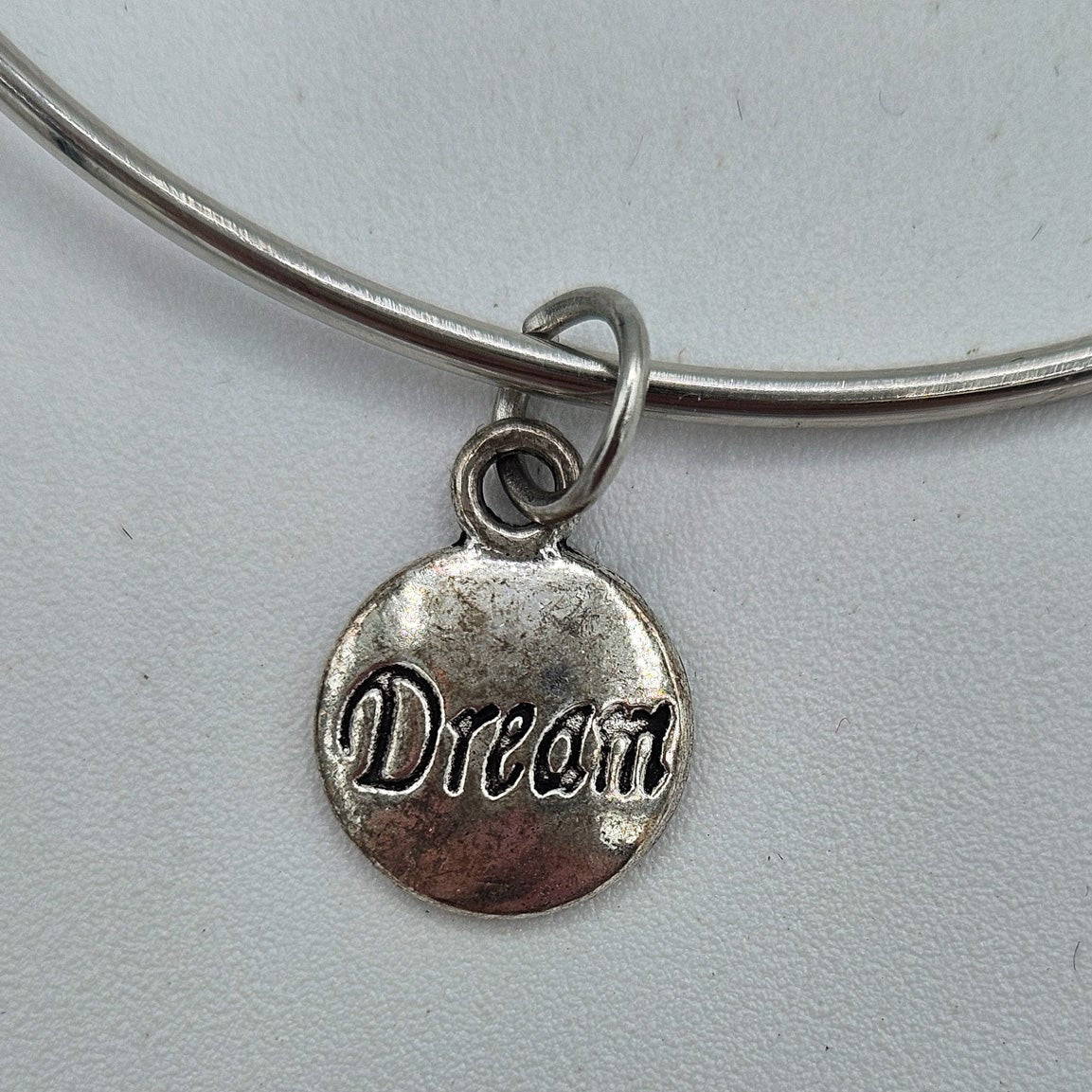 Expandable Wire Bangle Bracelet with Charms