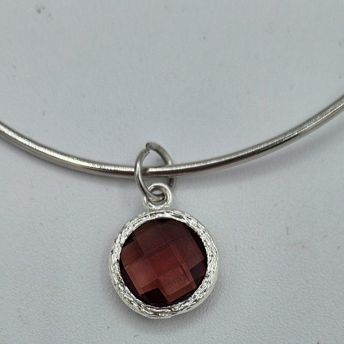 Expandable Wire Bangle Bracelet with Charms