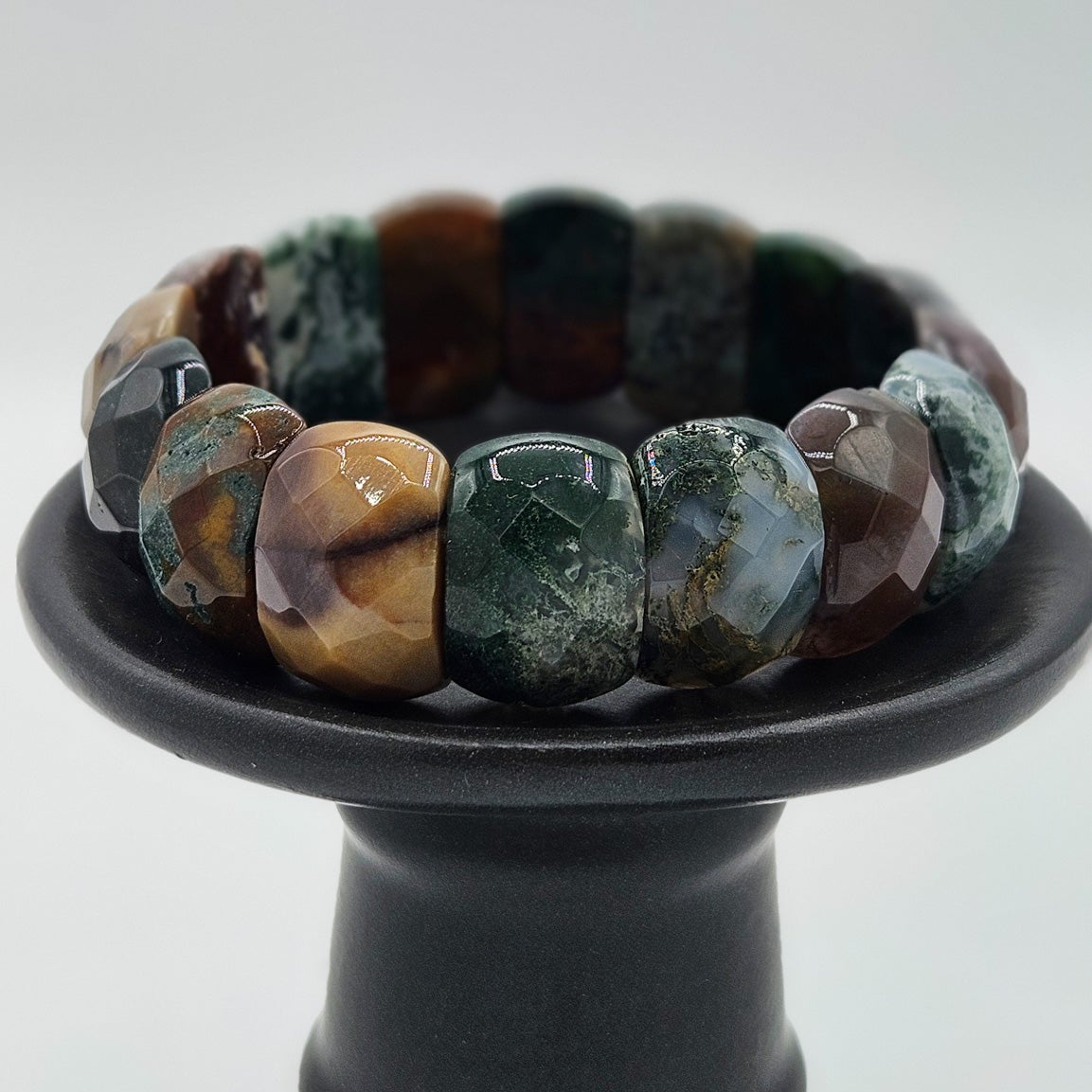 Multicolored Agate Stretch Bracelet