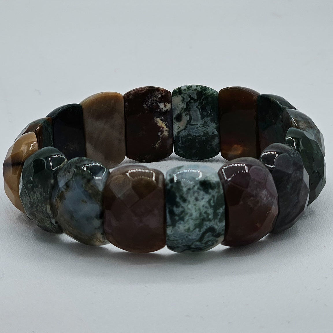 Multicolored Agate Stretch Bracelet
