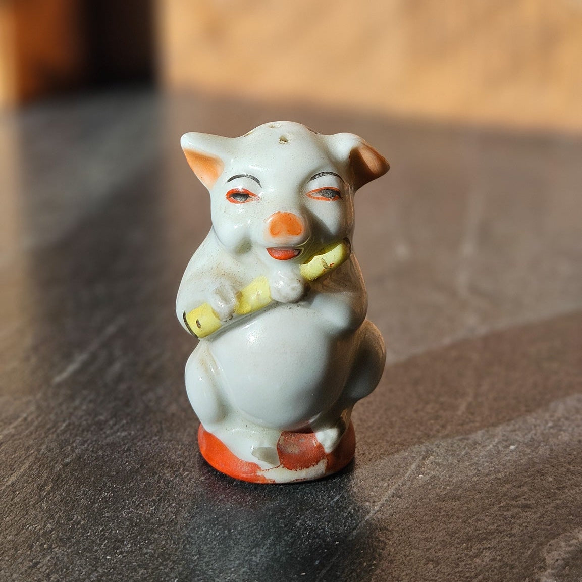Vintage Anthropomorphic Ceramic Pigs Salt and Pepper Shakers