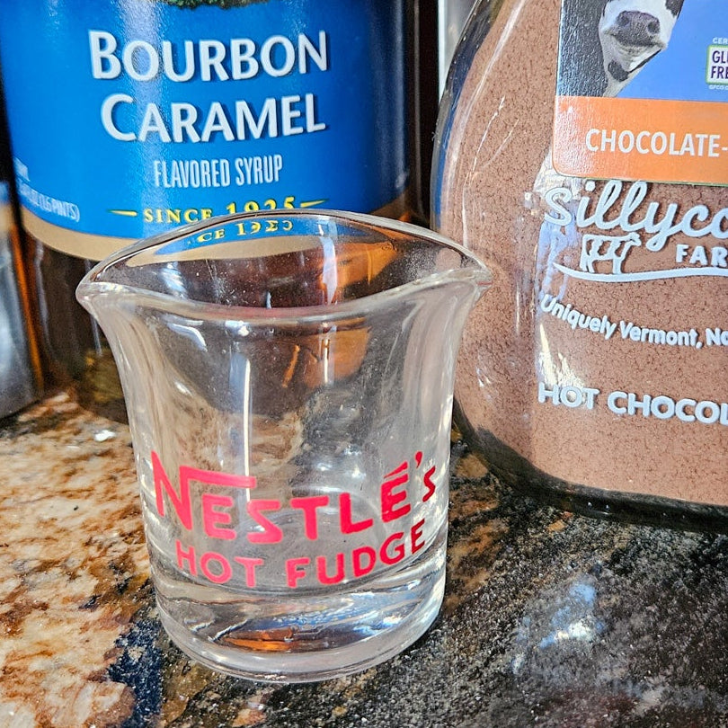 Vintage Nestle's Hot Fudge Double Spout Mini Server Shot