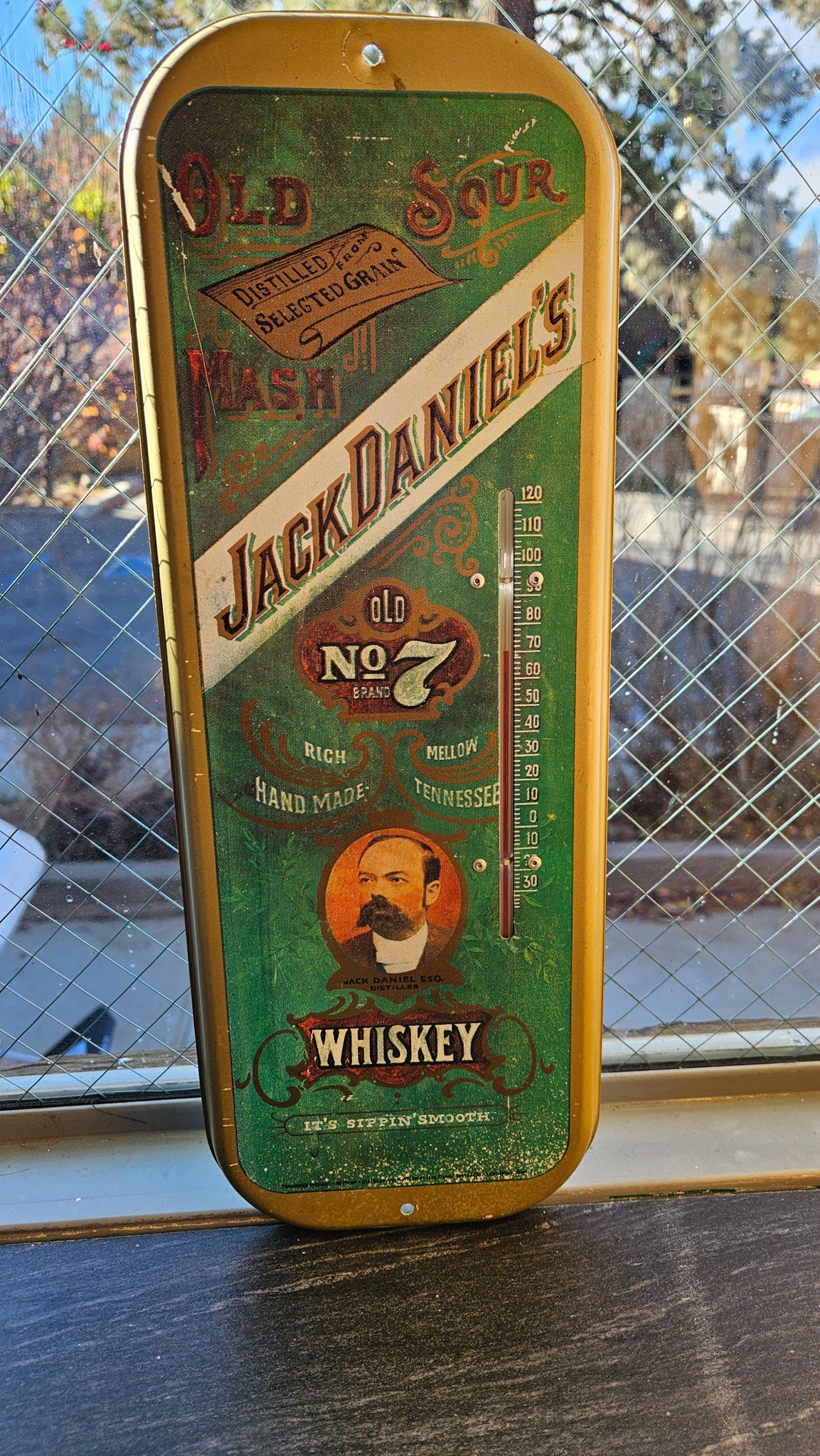 Vintage Jack Daniels Metal Wall Thermometer