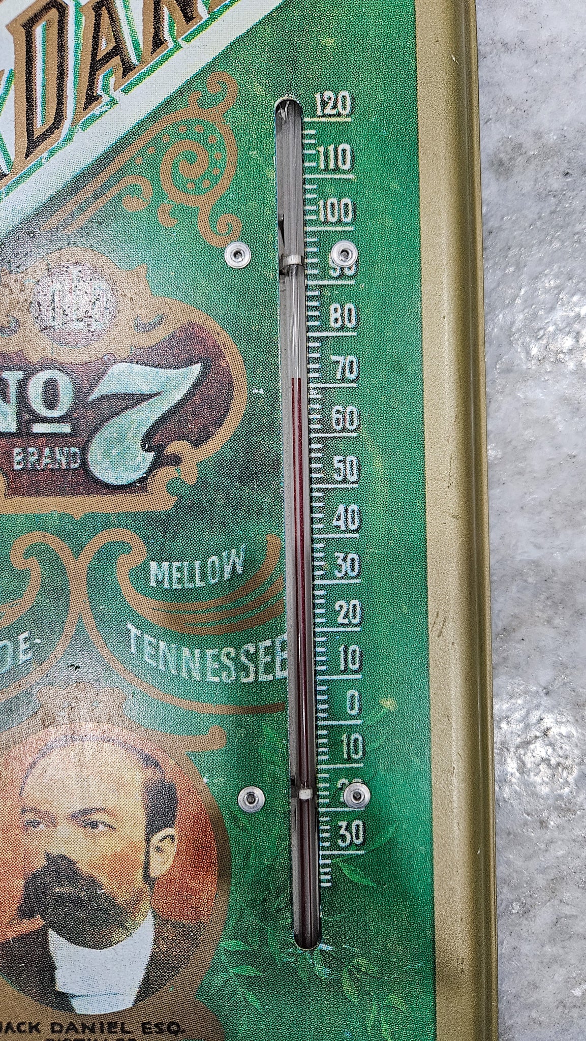 Vintage Jack Daniels Metal Wall Thermometer