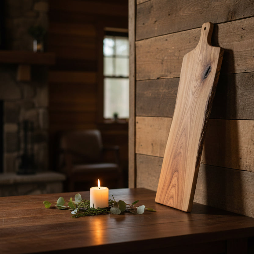 Arte Legno Italian Cheese Board - Real Wood Thin Slab, 10" x 22"