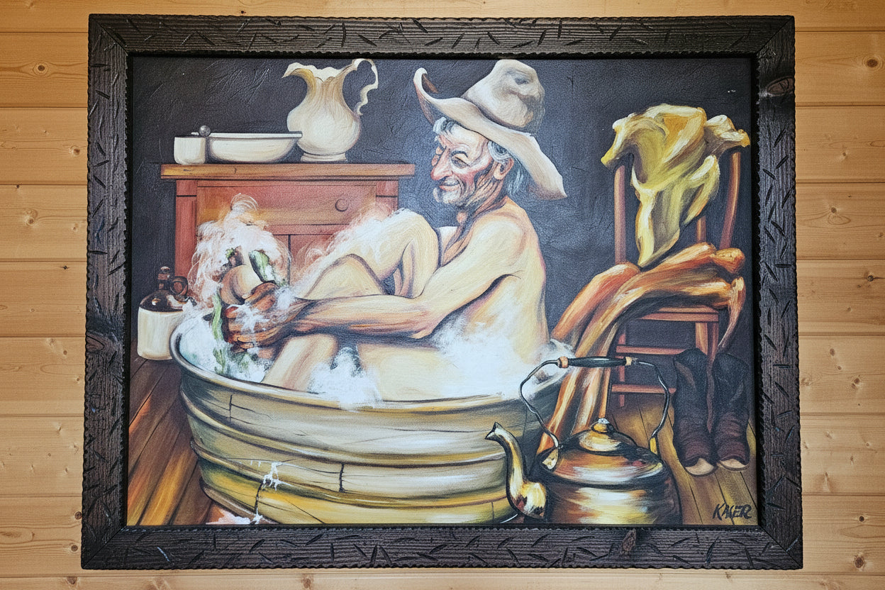 Original Oil Painting "Bath Time" by G. Kaser