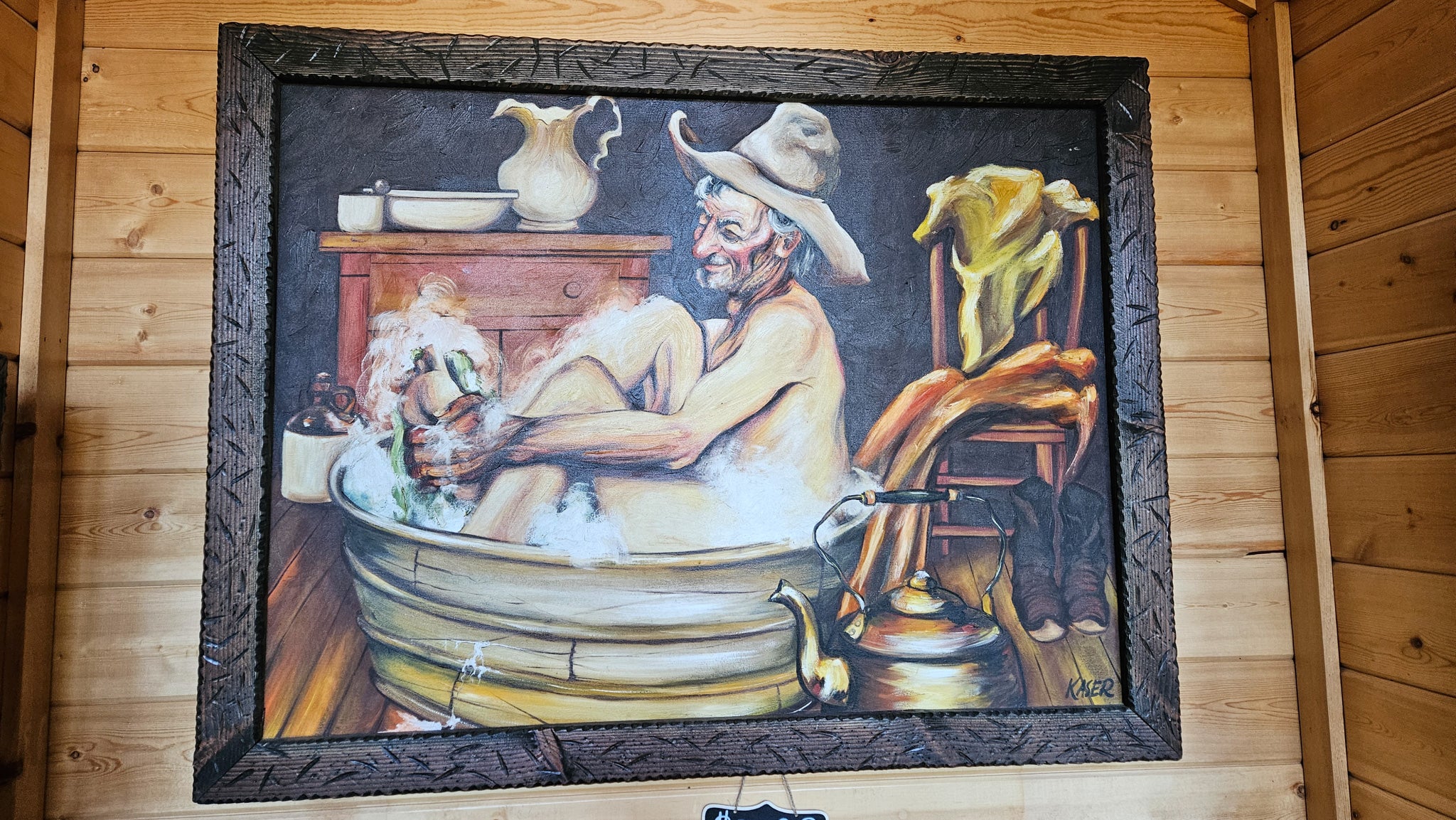 Original Oil Painting "Bath Time" by G. Kaser