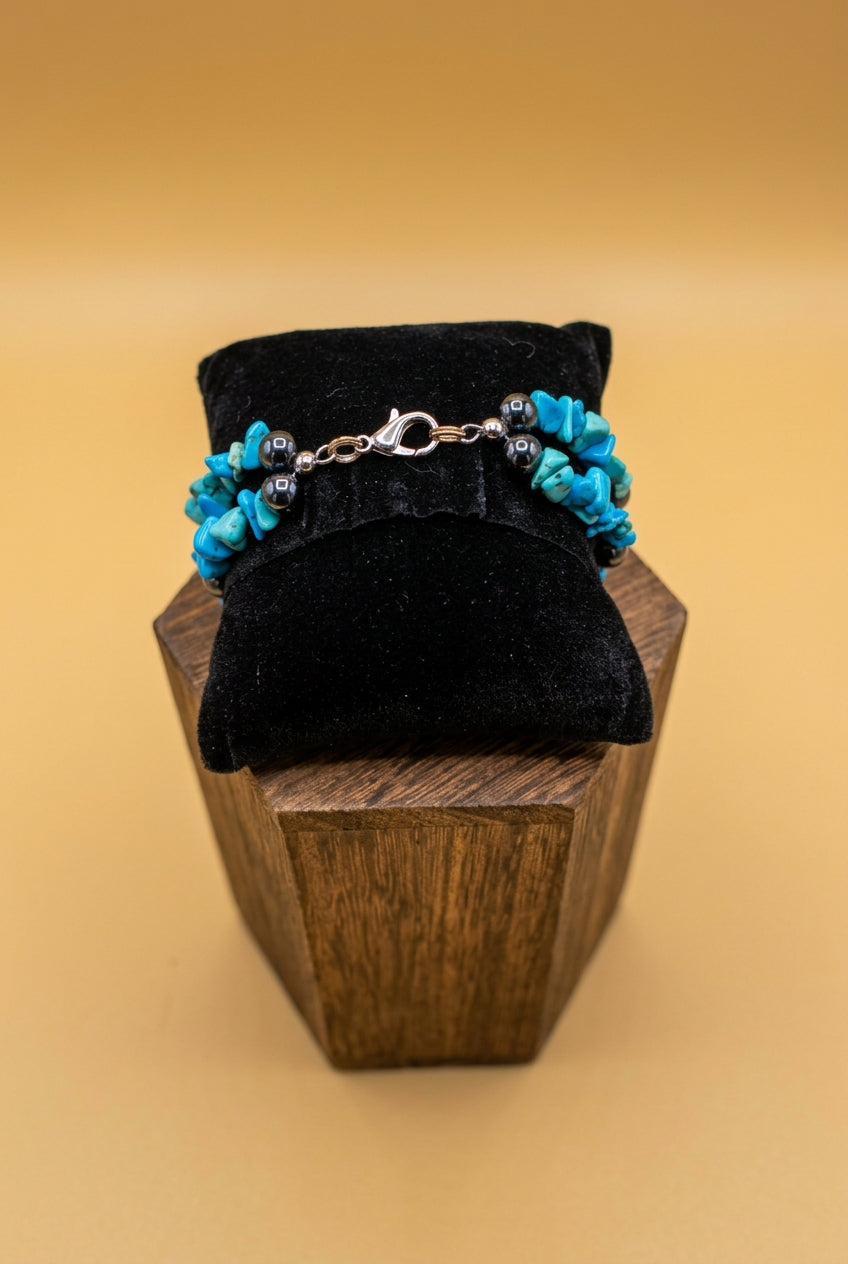 Turquoise Cross Necklace Bracelet Set