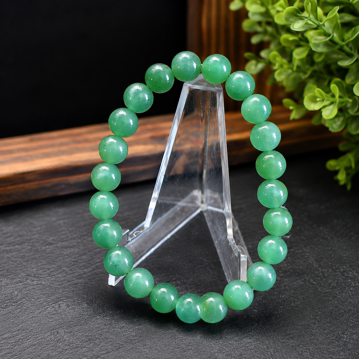 Green Aventurine Beaded Stretch Bracelet
