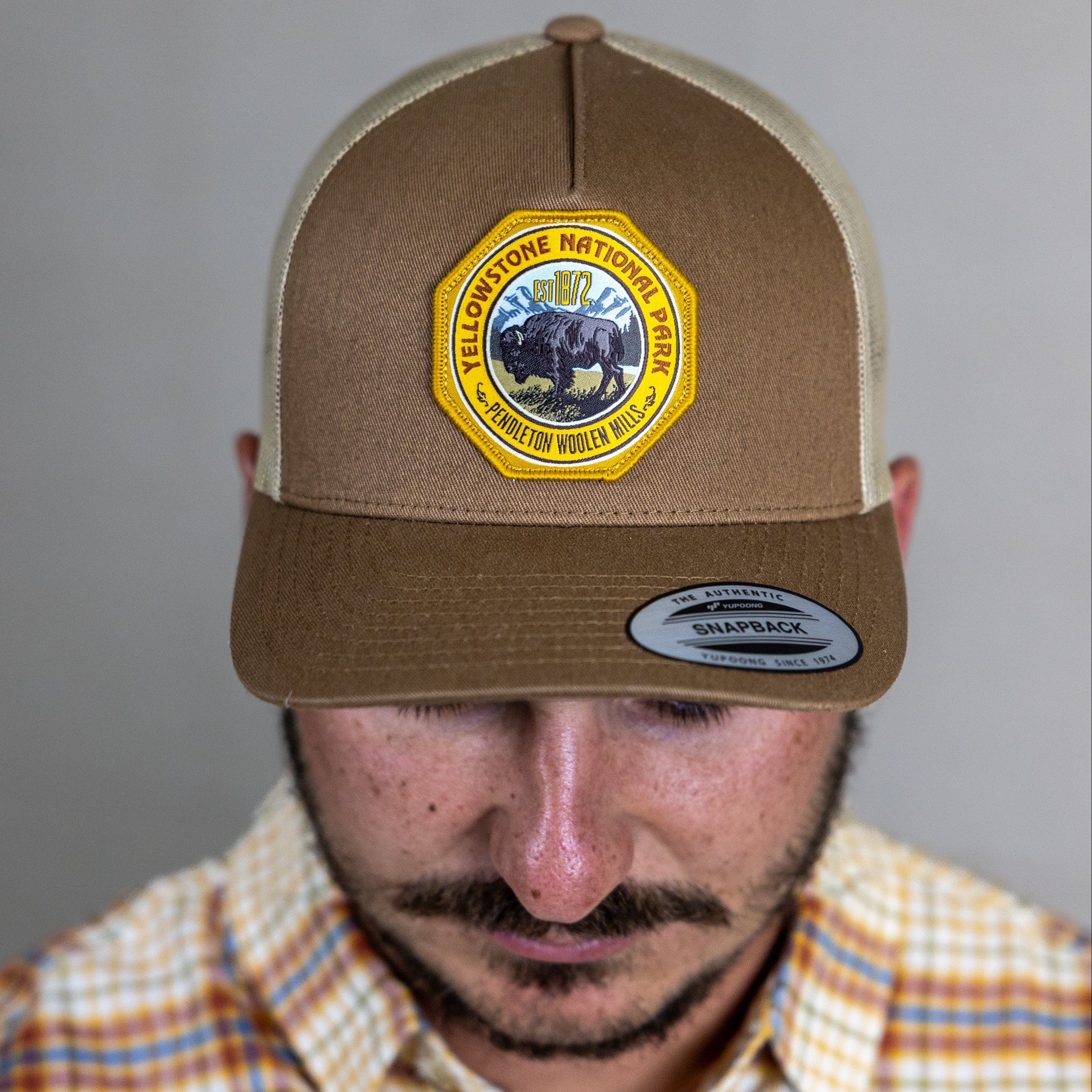 Yellowstone National Park Dark Tan Baseball Cap