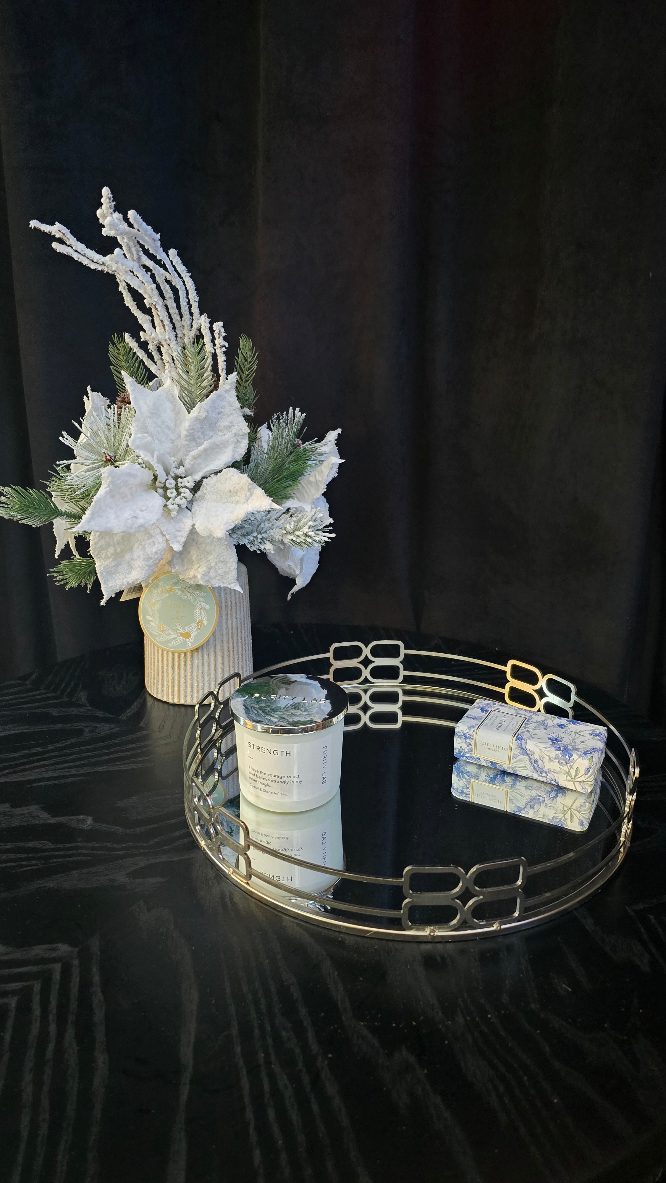 Mirror Tray with Elegant Metal Frame