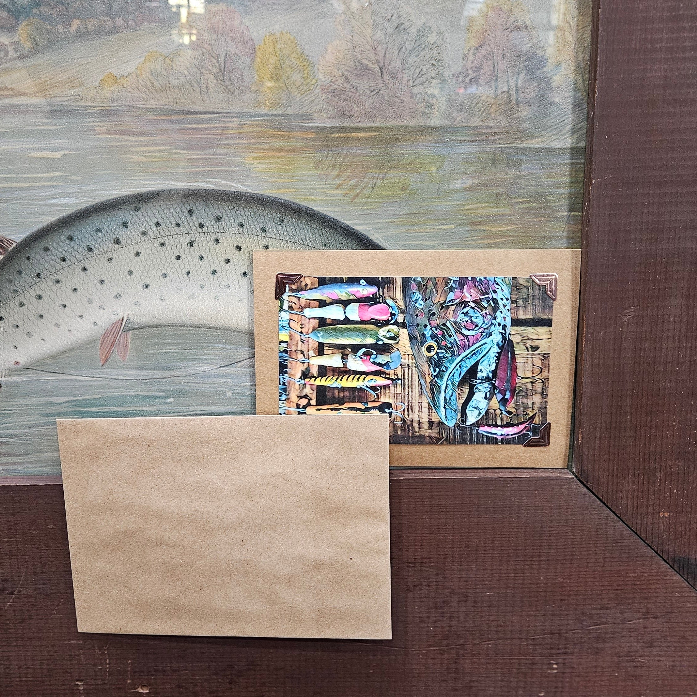 Beautifully Hand Crafted Custom Created Greeting Card Series by Diane Stegman "Various Fishing Lures"